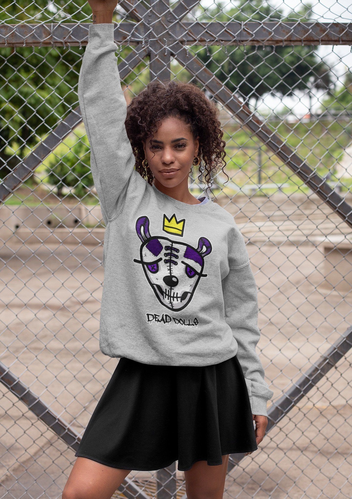 Dead Dolls Face Unisex Tops - Air Jordan 1 WMNS Court Purple