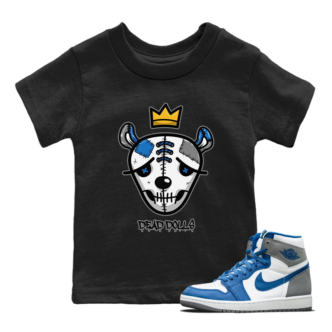 Dead Dolls Face Kids Tops - Air Jordan 1 True Blue