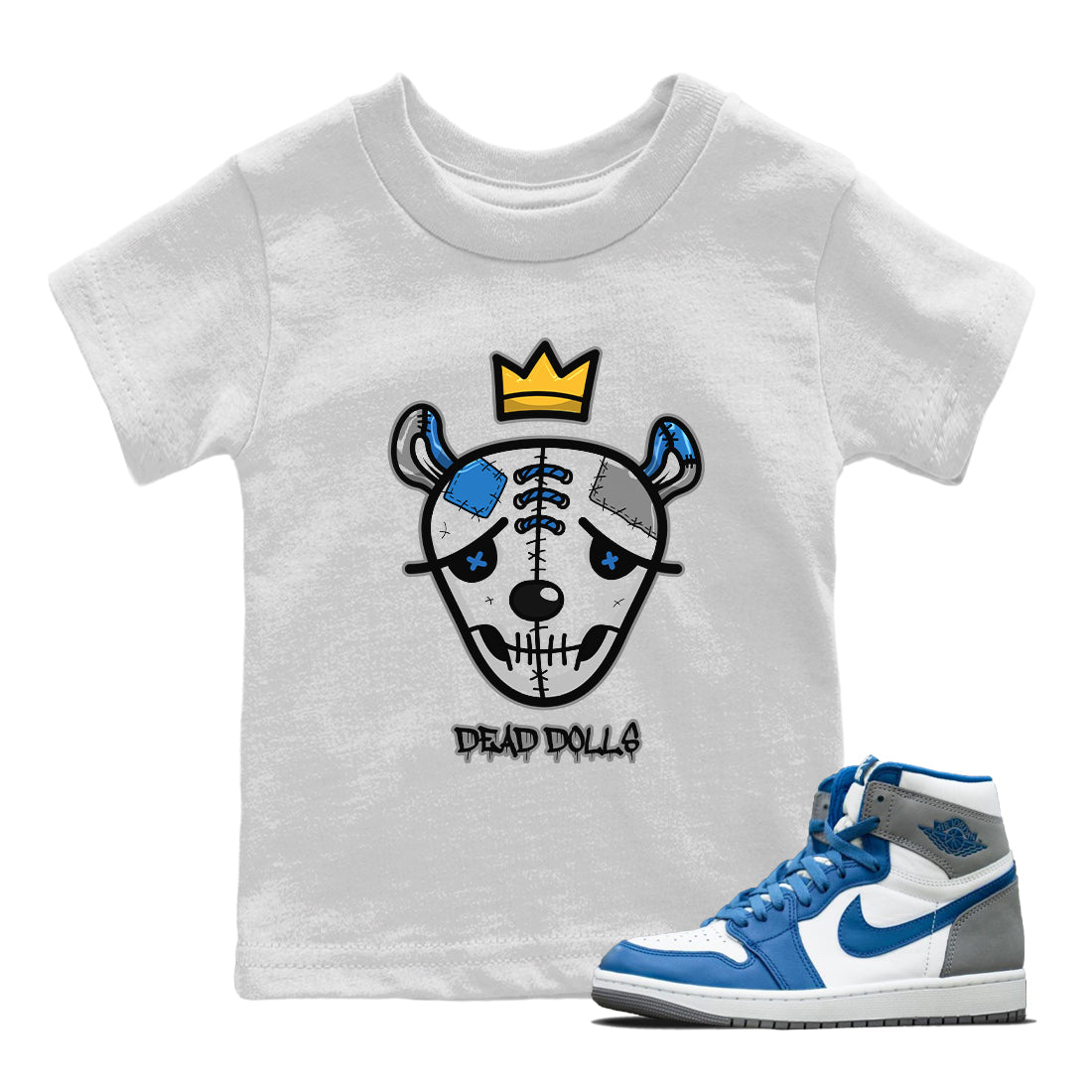 Dead Dolls Face Kids Tops - Air Jordan 1 True Blue
