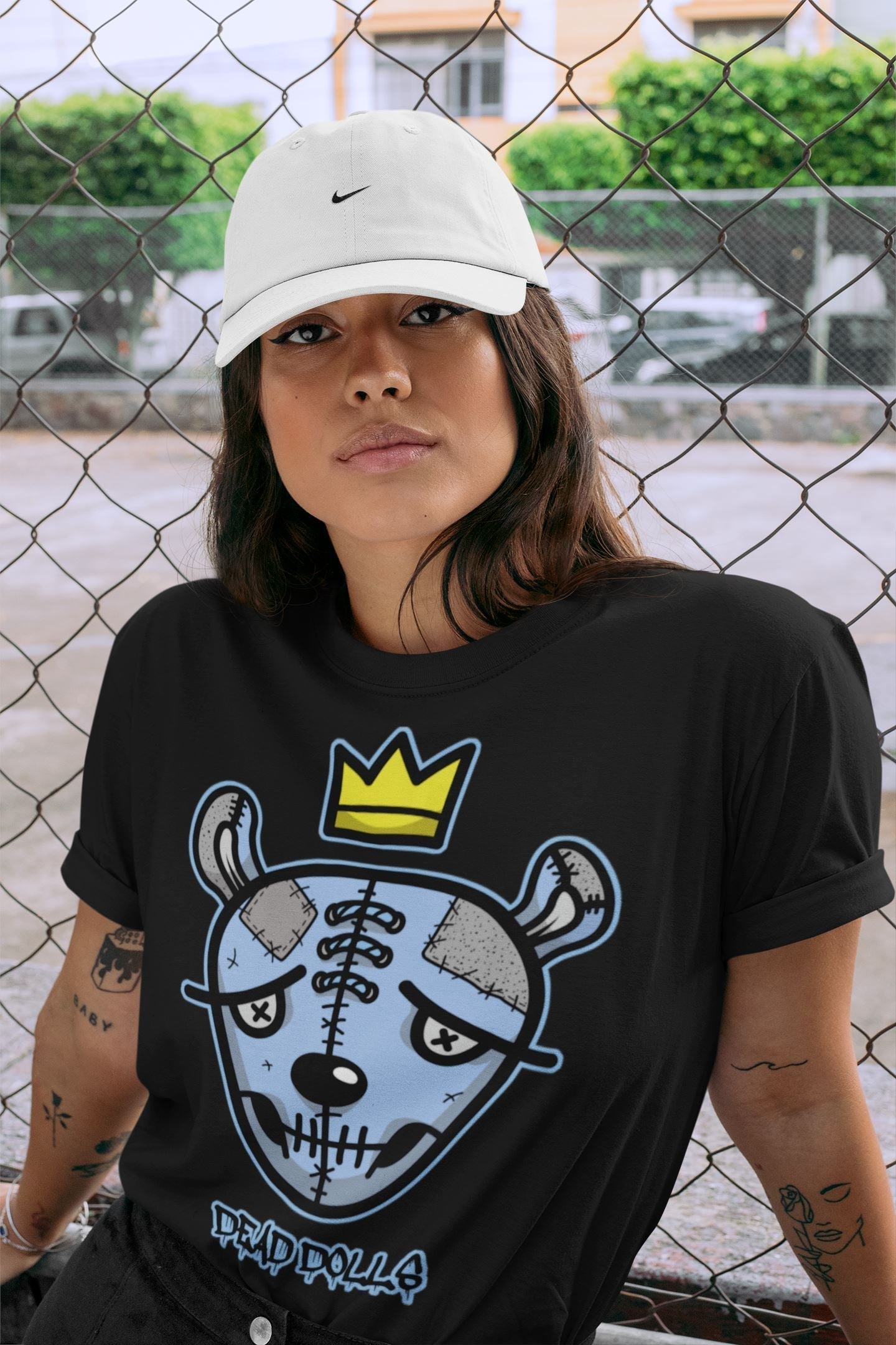 Dead Dolls Face Unisex Tops - Air Jordan 4 University Blue