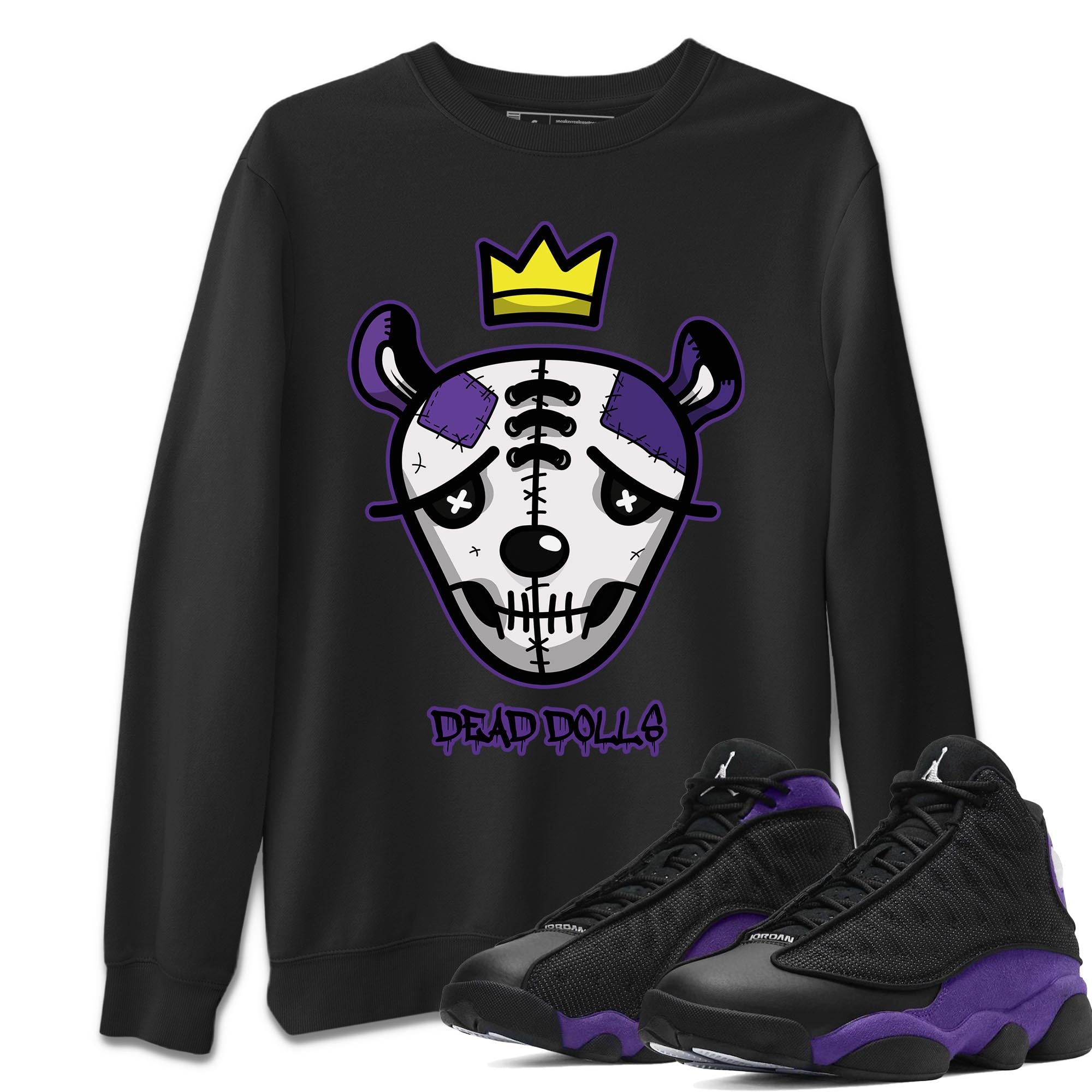 Dead Dolls Face Unisex Tops - Air Jordan 13 Court Purple