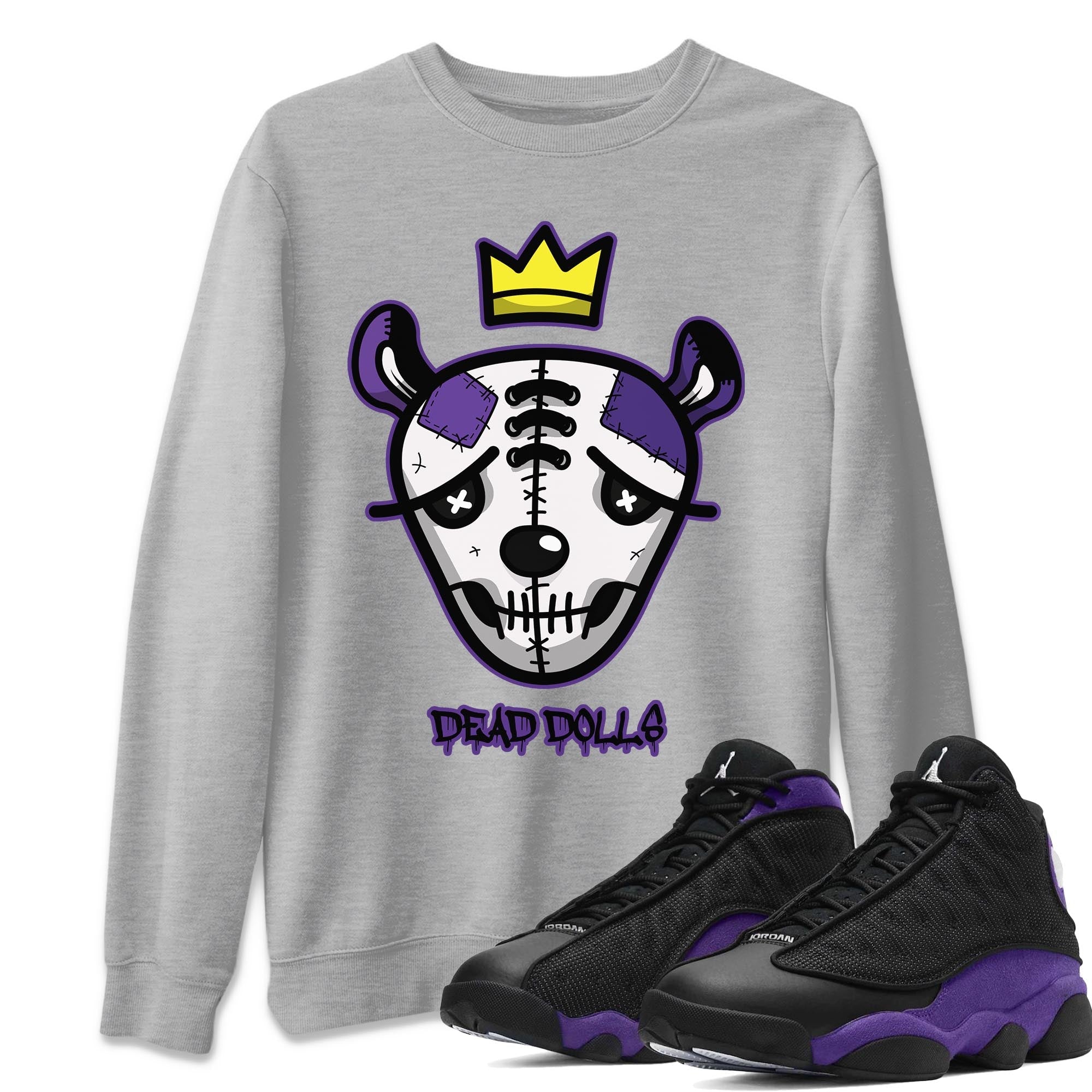 Dead Dolls Face Unisex Tops - Air Jordan 13 Court Purple