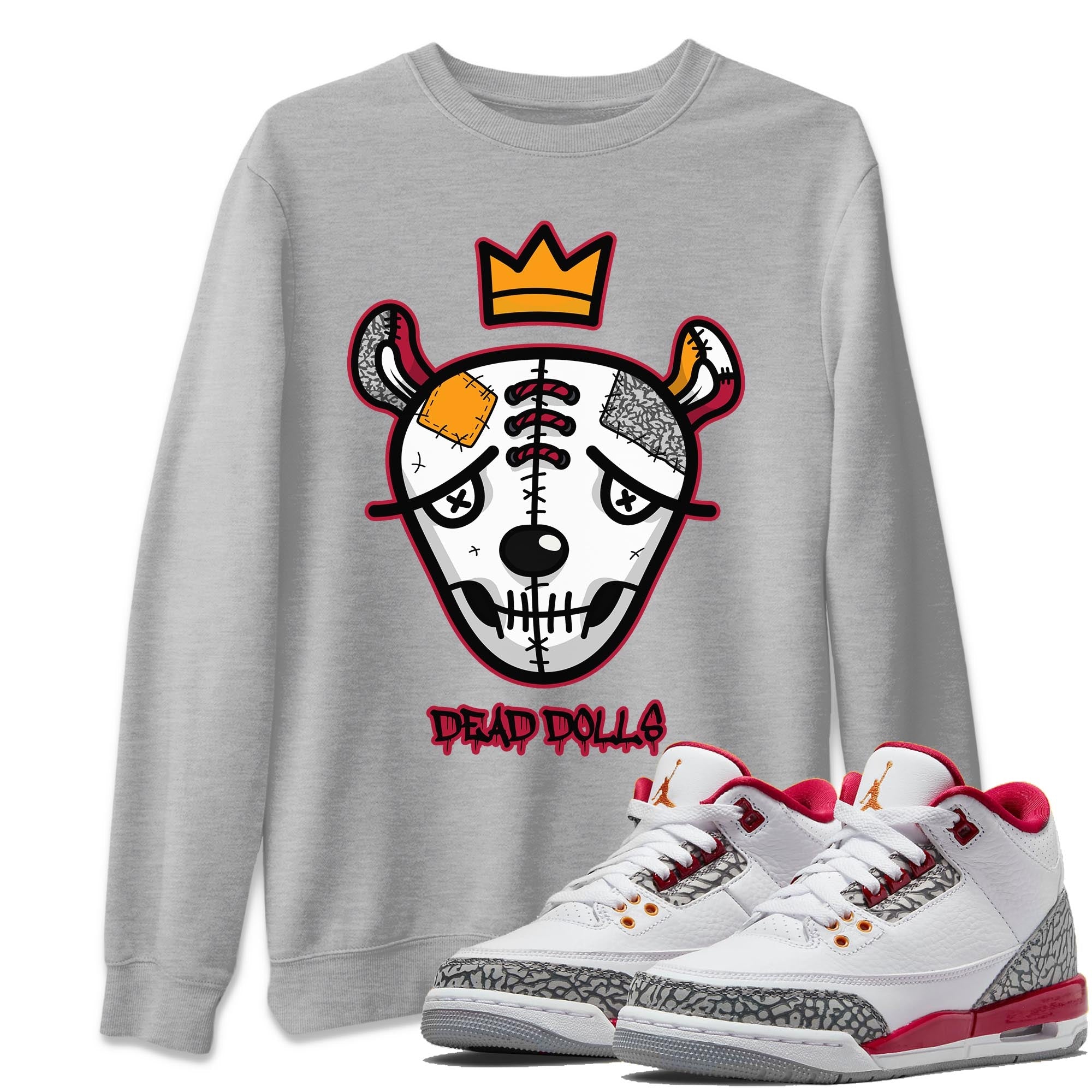 Dead Dolls Face Unisex Tops - Air Jordan 3 Cardinal
