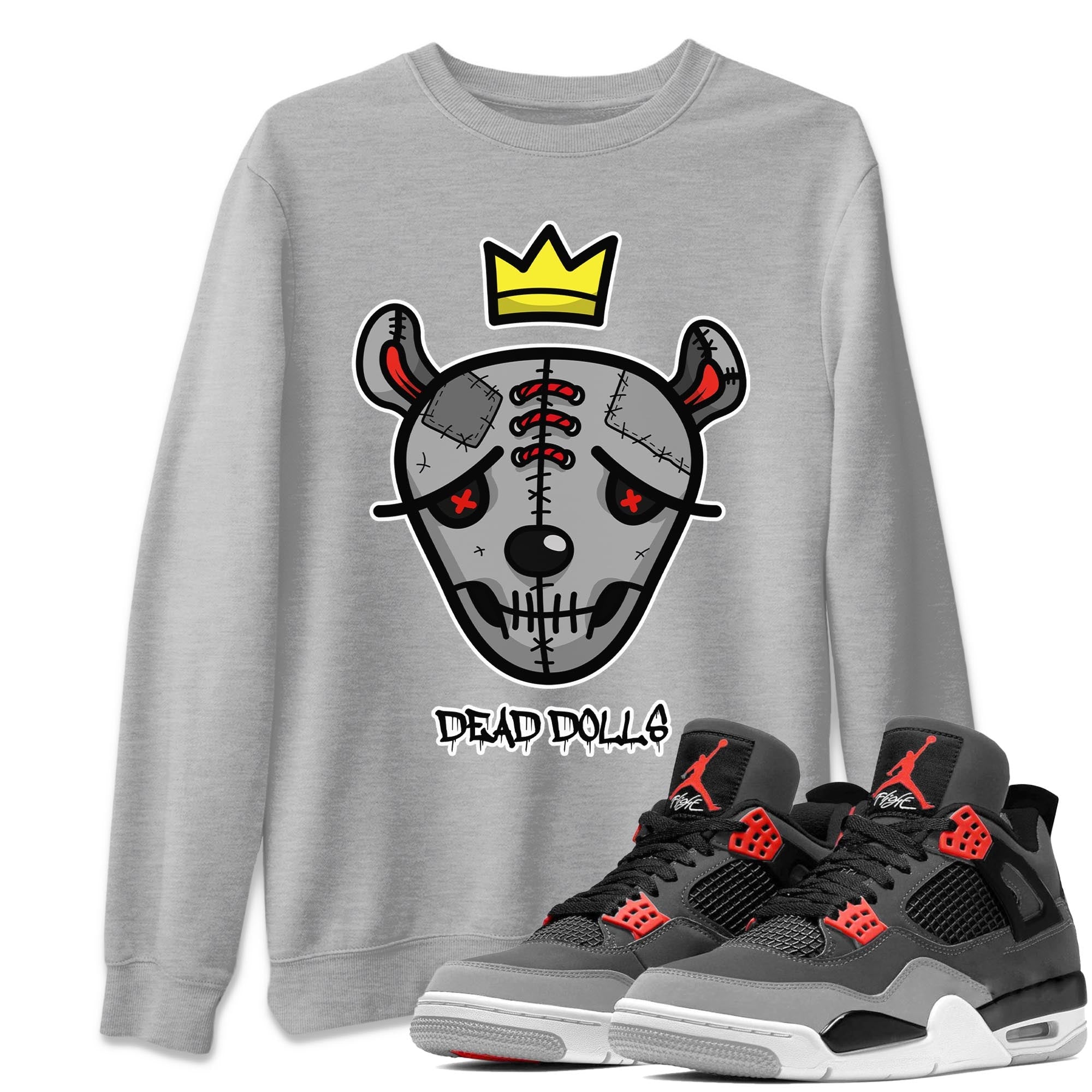 Dead Dolls Face Unisex Tops - Air Jordan 4 Infrared