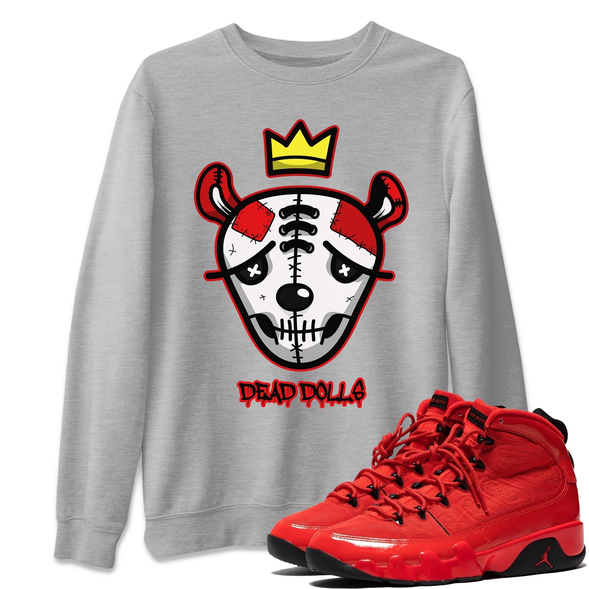 Dead Dolls Face Unisex Tops - Air Jordan 9 Chile Red