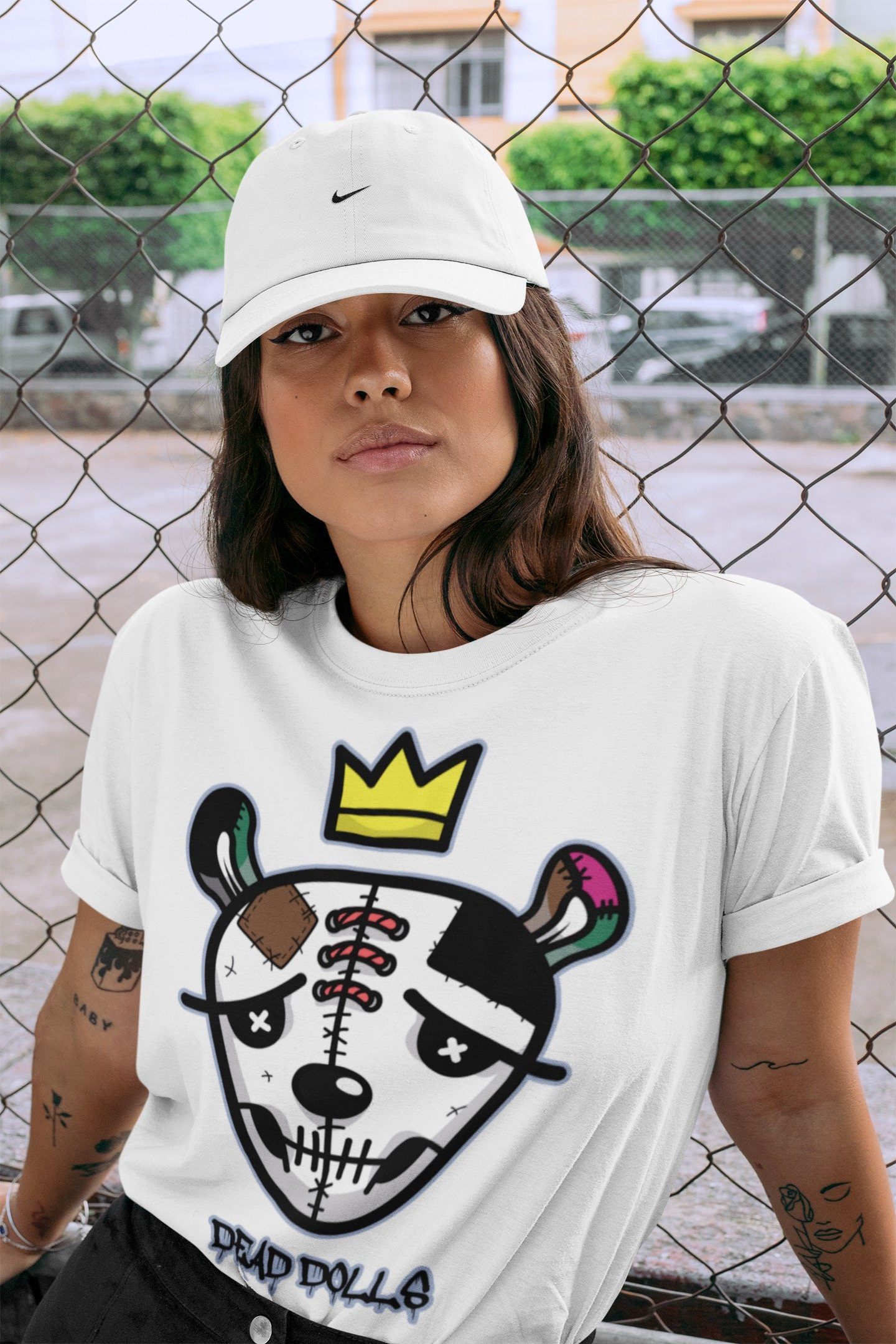 Dead Dolls Face Unisex Tops - Air Jordan 1 Hand Crafted