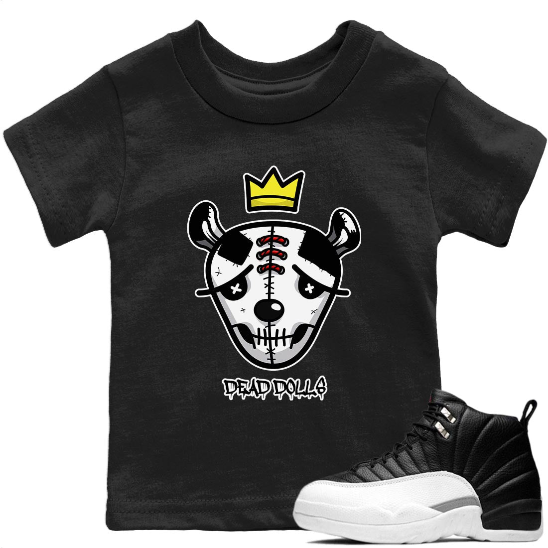Dead Dolls Face Kids Tops - Air Jordan 12 Playoffs
