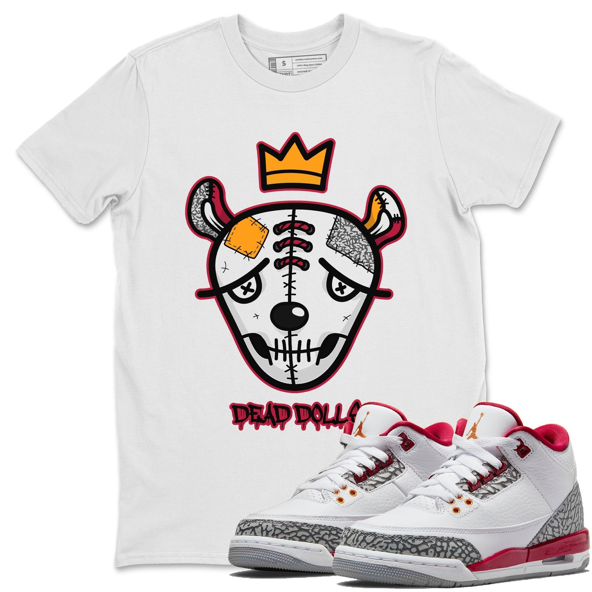 Dead Dolls Face Unisex Tops - Air Jordan 3 Cardinal