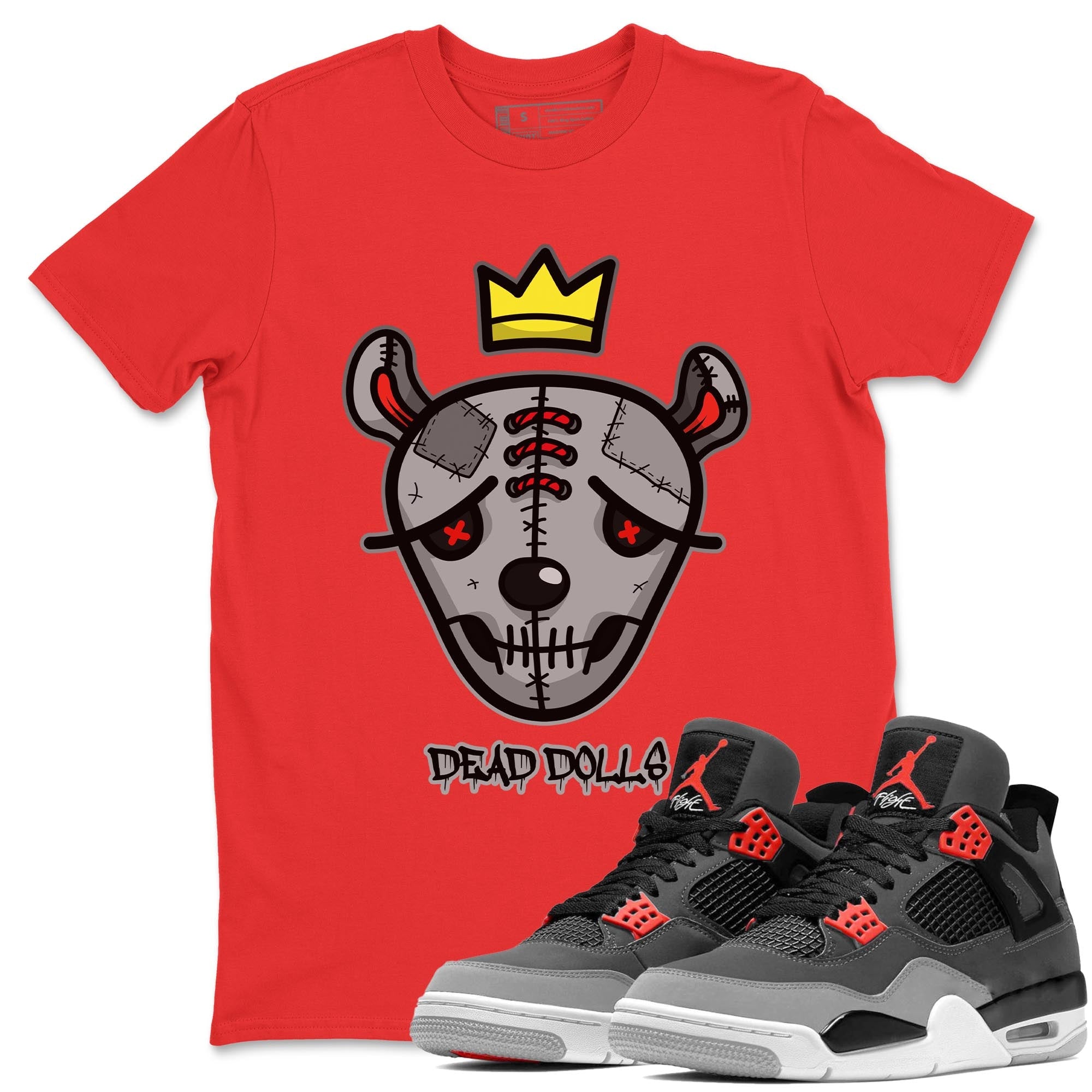 Dead Dolls Face Unisex Tops - Air Jordan 4 Infrared