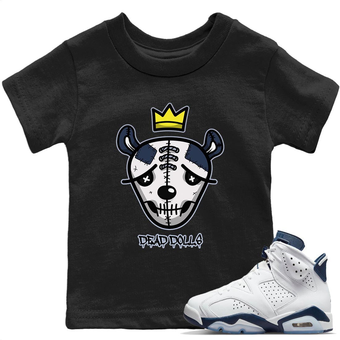 Dead Dolls Face Kids Tops - Air Jordan 6 Midnight Navy