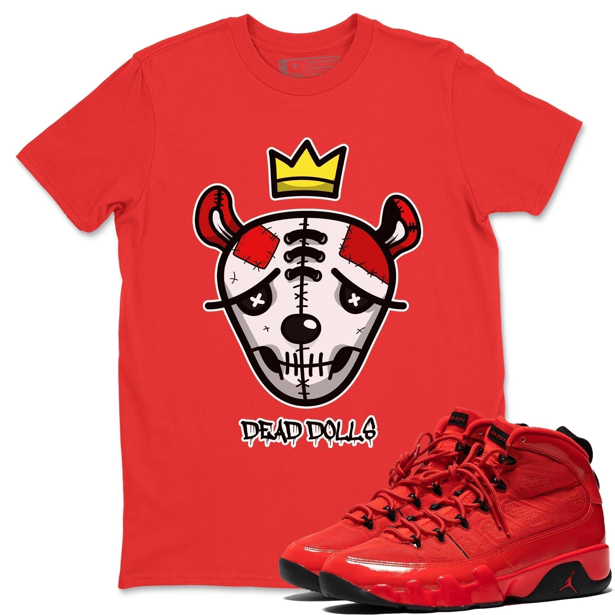 Dead Dolls Face Unisex Tops - Air Jordan 9 Chile Red