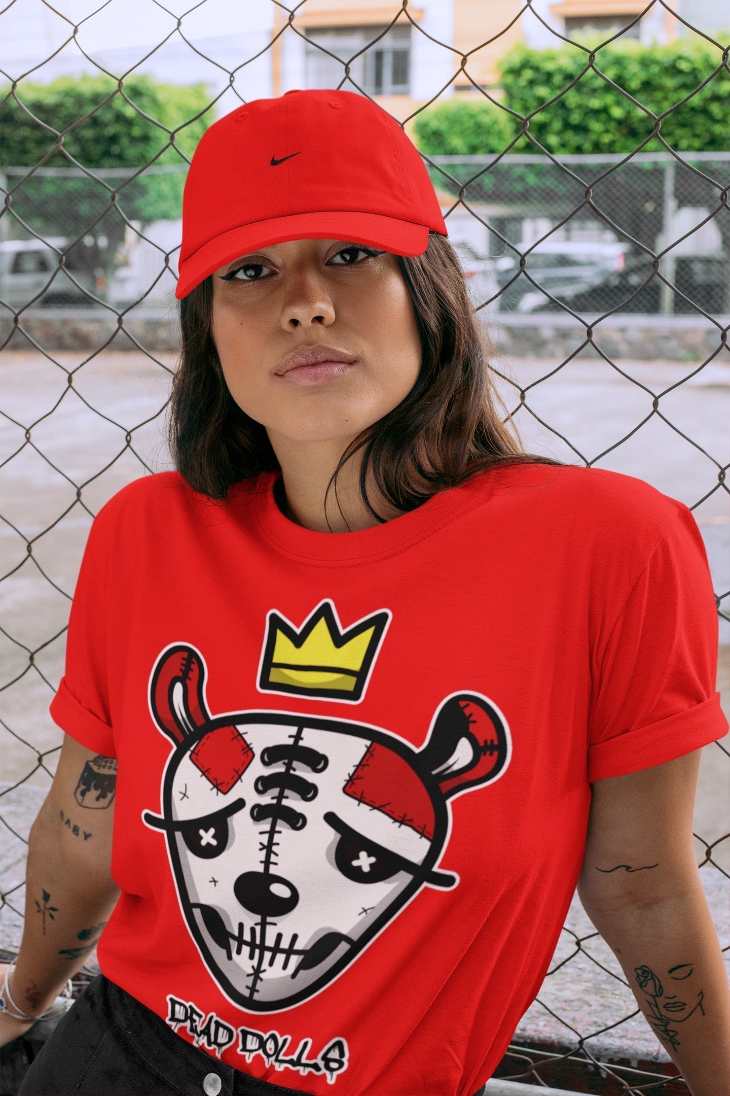 Dead Dolls Face Unisex Tops - Air Jordan 9 Chile Red