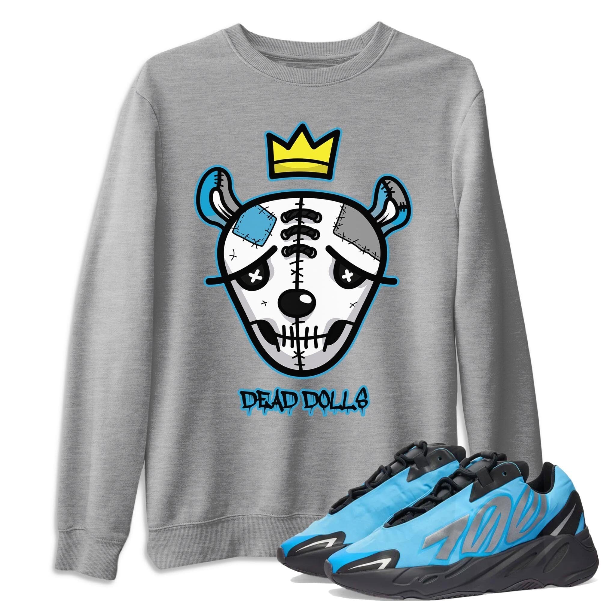 Dead Dolls Face Unisex Tops - Yeezy 700 Bright Cyan