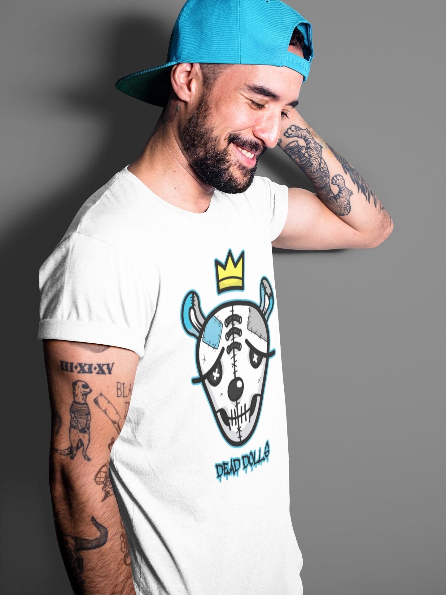 Dead Dolls Face Unisex Tops - Yeezy 700 Bright Cyan