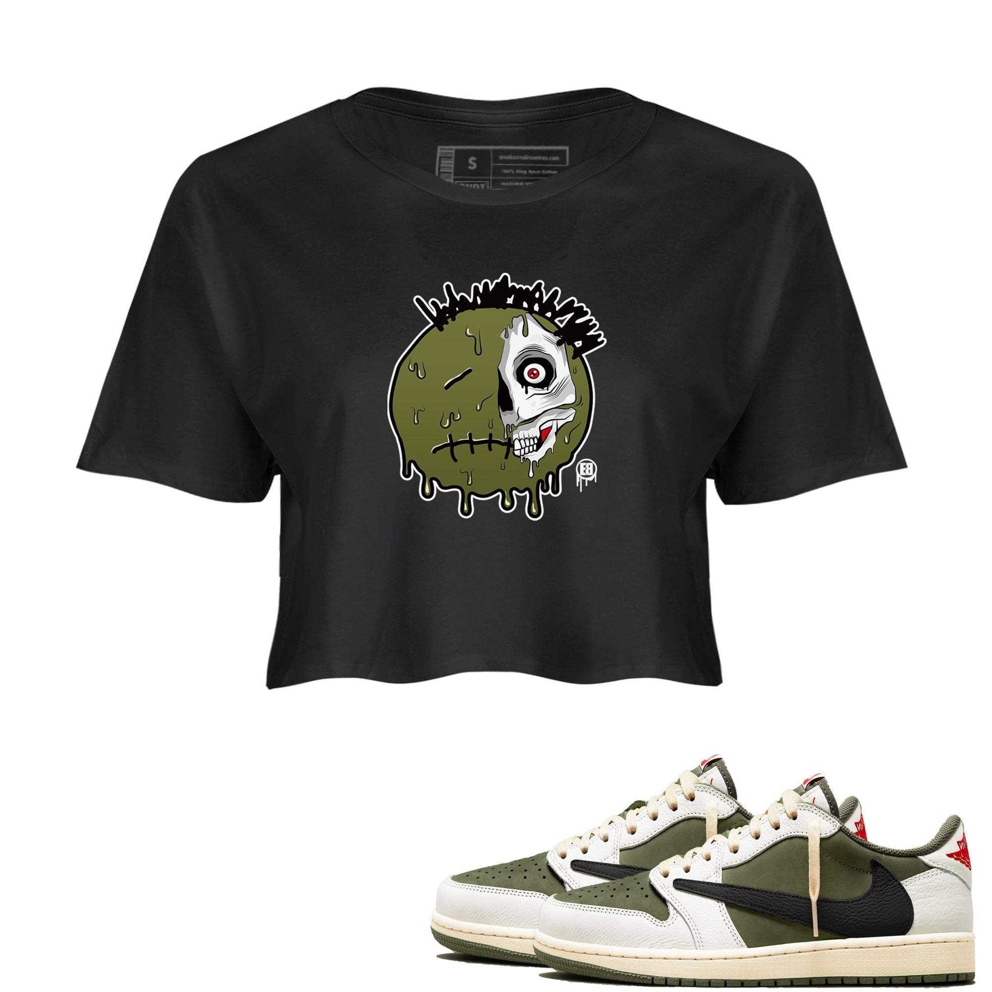 Dead Inside snkmatch Women's Top - Air Jordan 1 Travis Scott Medium Olive