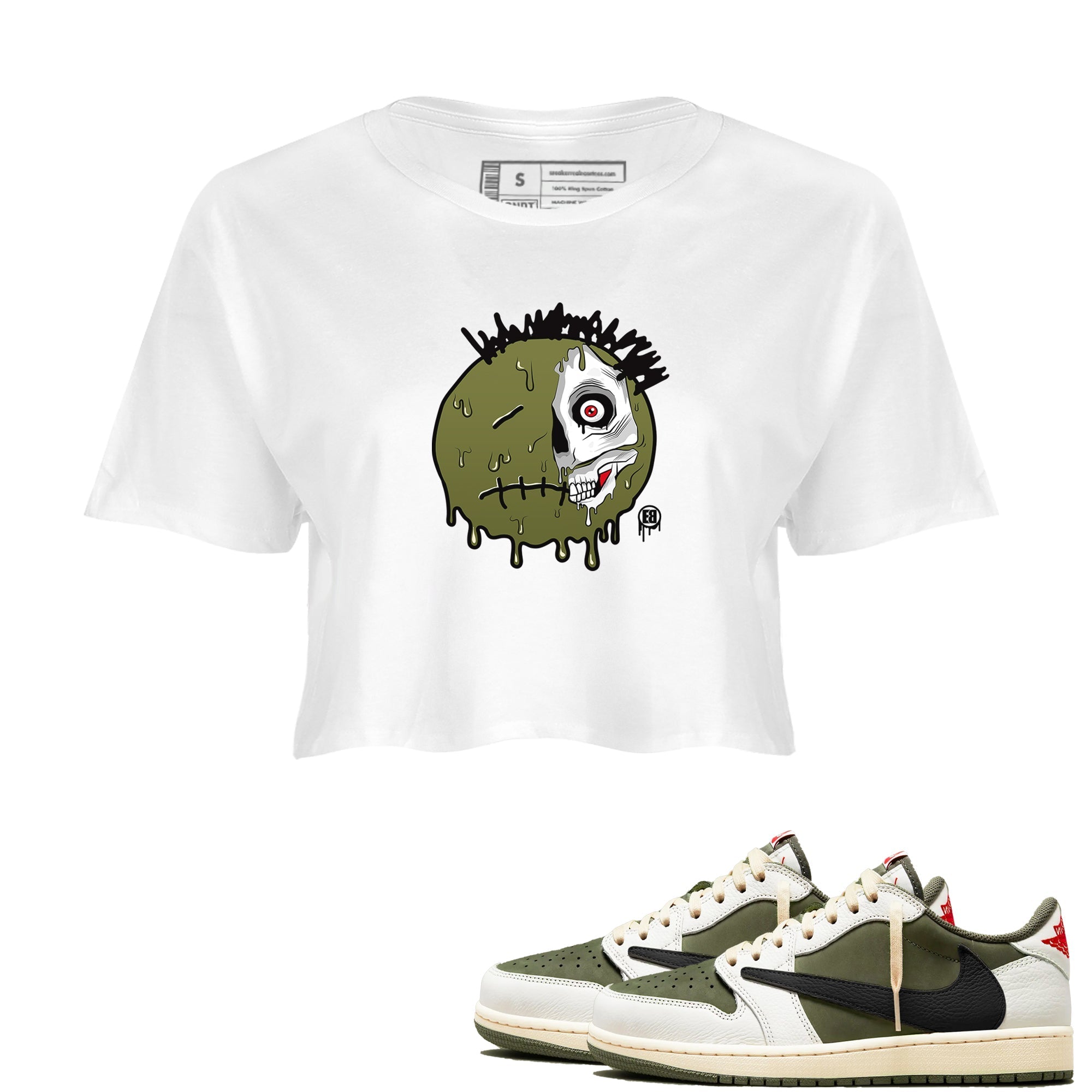 Dead Inside snkmatch Women's Top - Air Jordan 1 Travis Scott Medium Olive