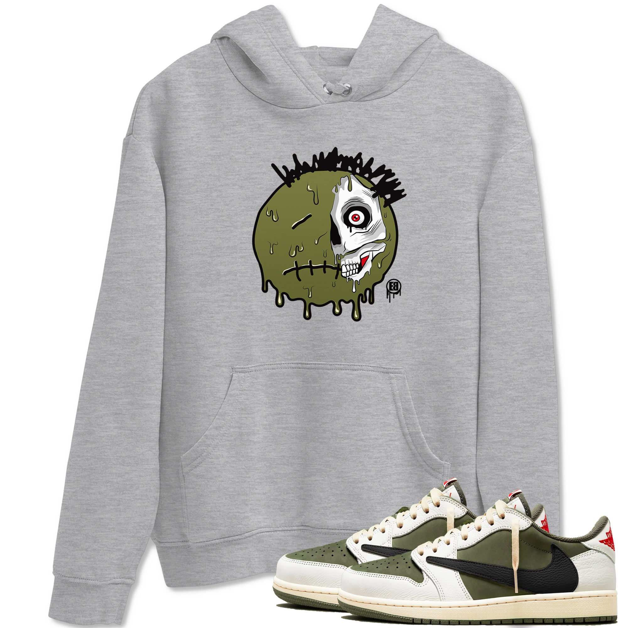 Dead Inside snkmatch Tees - Air Jordan 1 Travis Scott Medium Olive