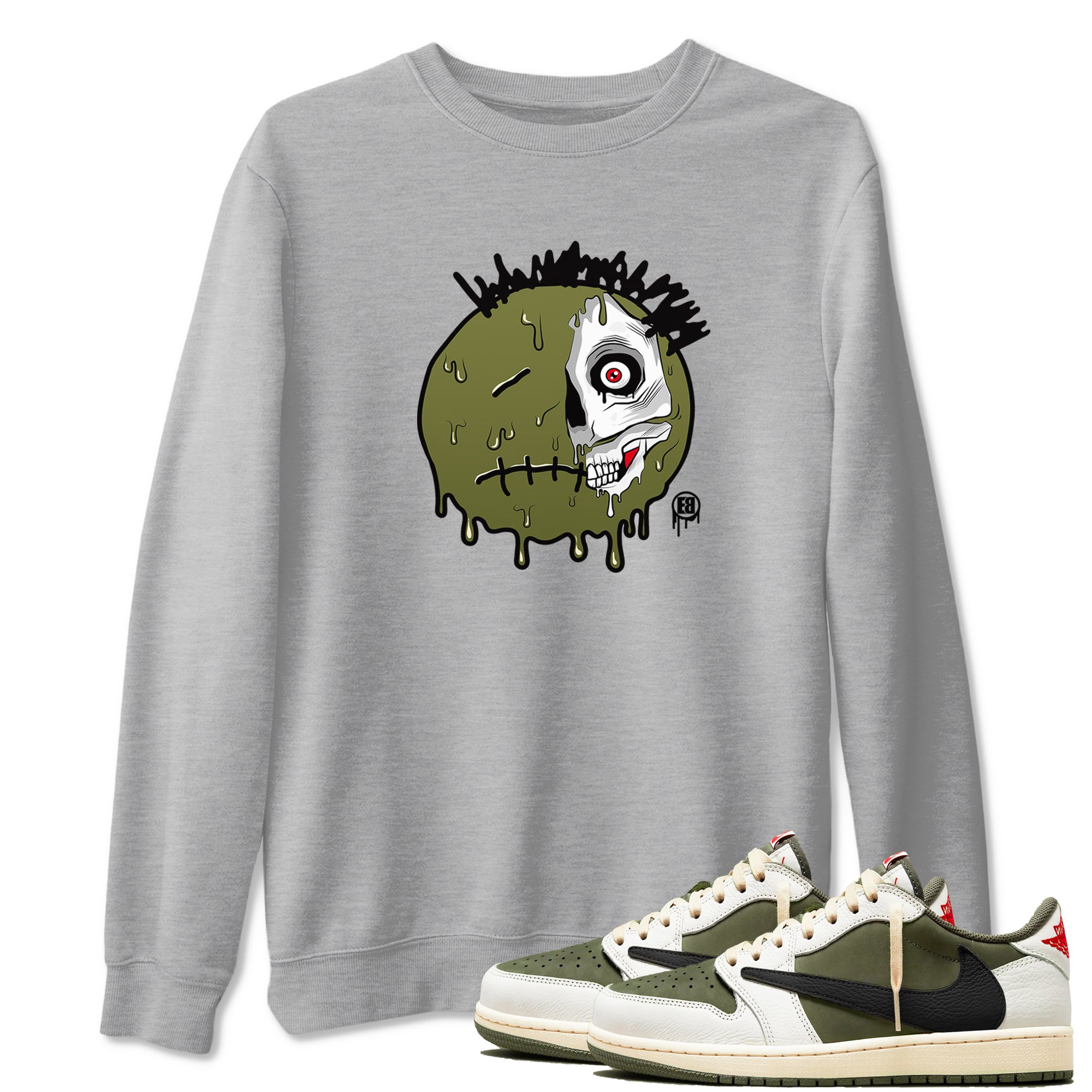 Dead Inside snkmatch Tees - Air Jordan 1 Travis Scott Medium Olive
