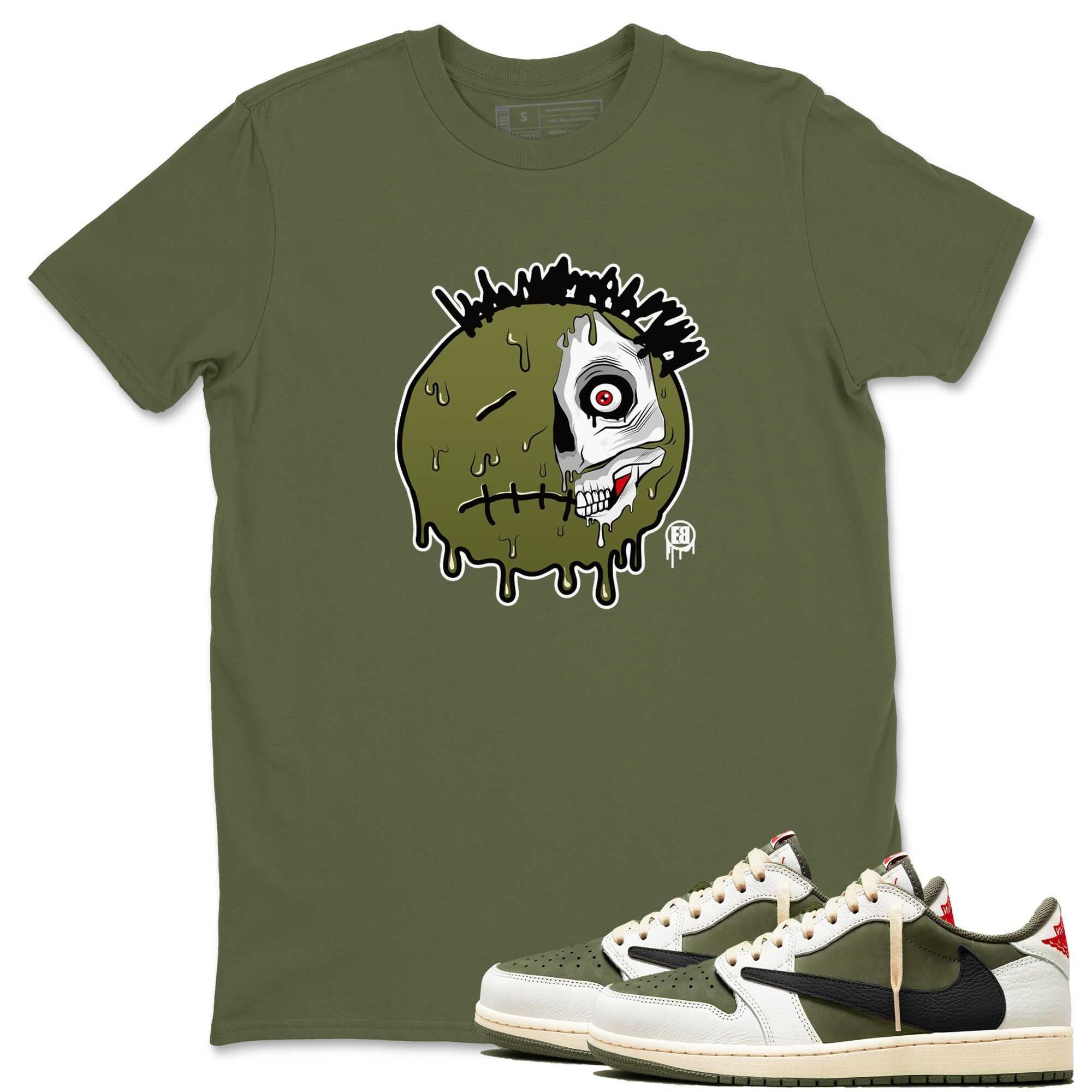Dead Inside snkmatch Tees - Air Jordan 1 Travis Scott Medium Olive