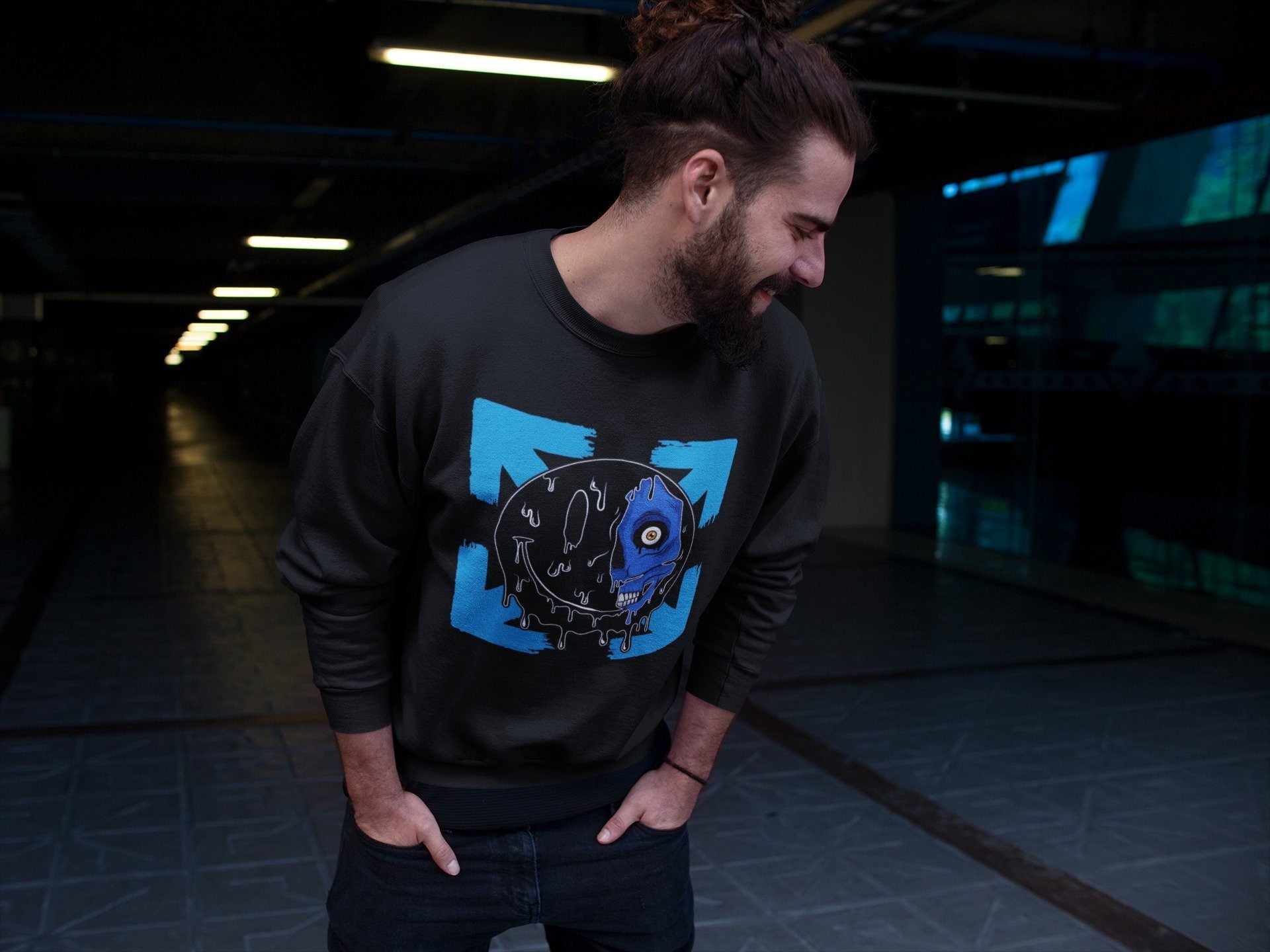 Dead Inside Unisex Tops - Air Jordan 2 OFF-WHITE Black Blue