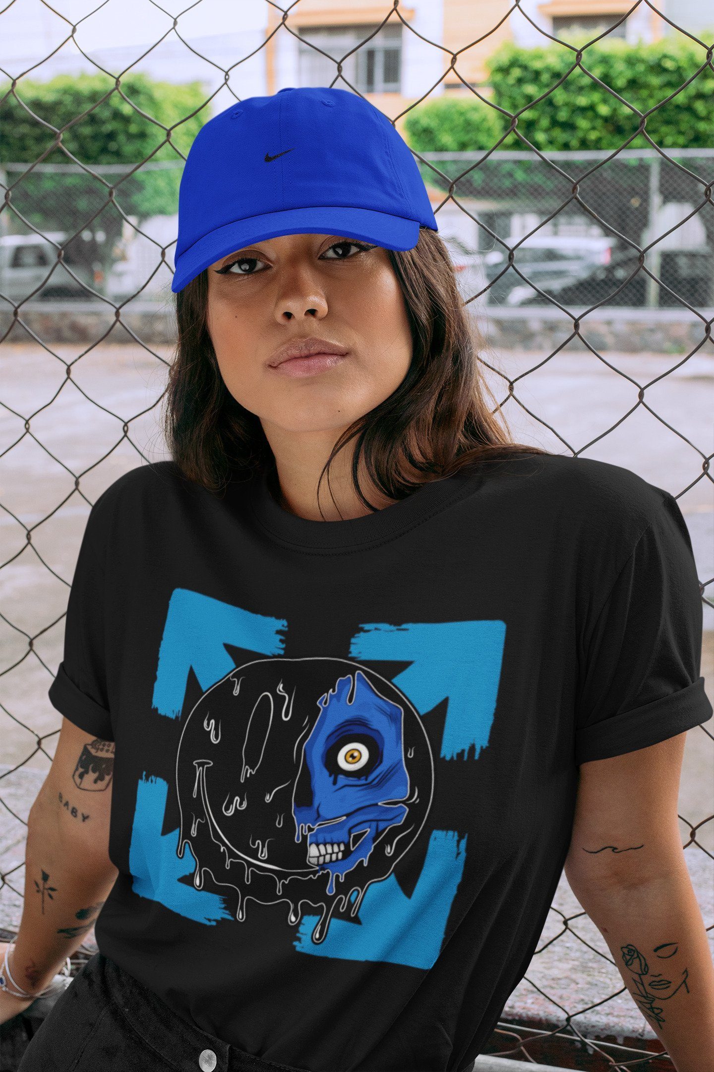 Dead Inside Unisex Tops - Air Jordan 2 OFF-WHITE Black Blue