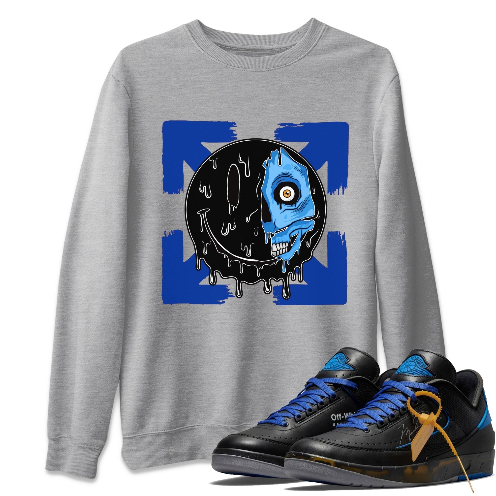 Dead Inside Unisex Tops - Air Jordan 2 OFF-WHITE Black Blue