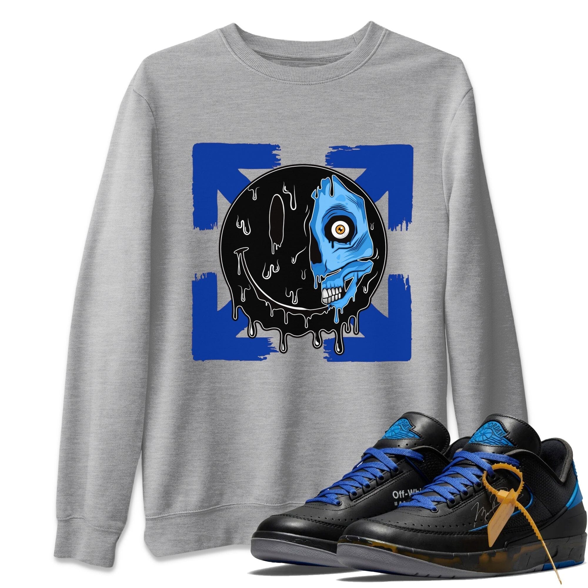 Dead Inside Unisex Tops - Air Jordan 2 OFF-WHITE Black Blue