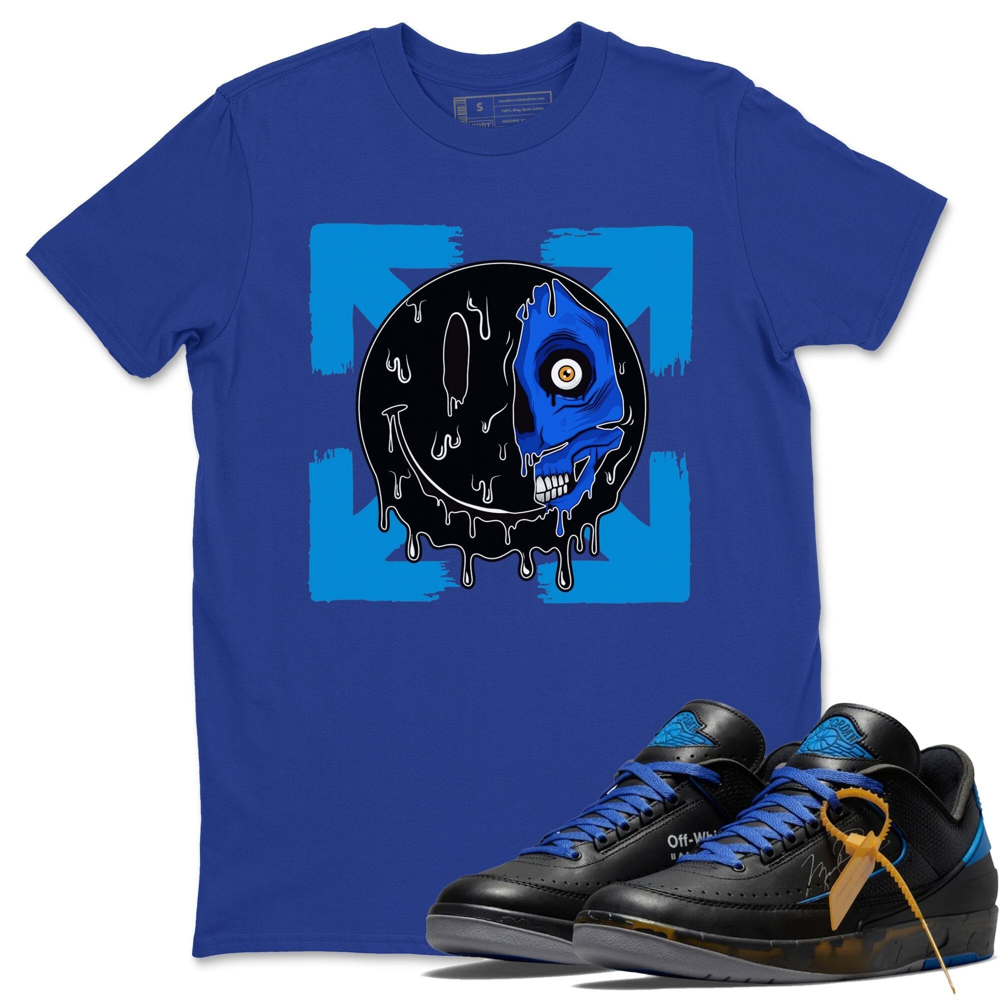 Dead Inside Unisex Tops - Air Jordan 2 OFF-WHITE Black Blue