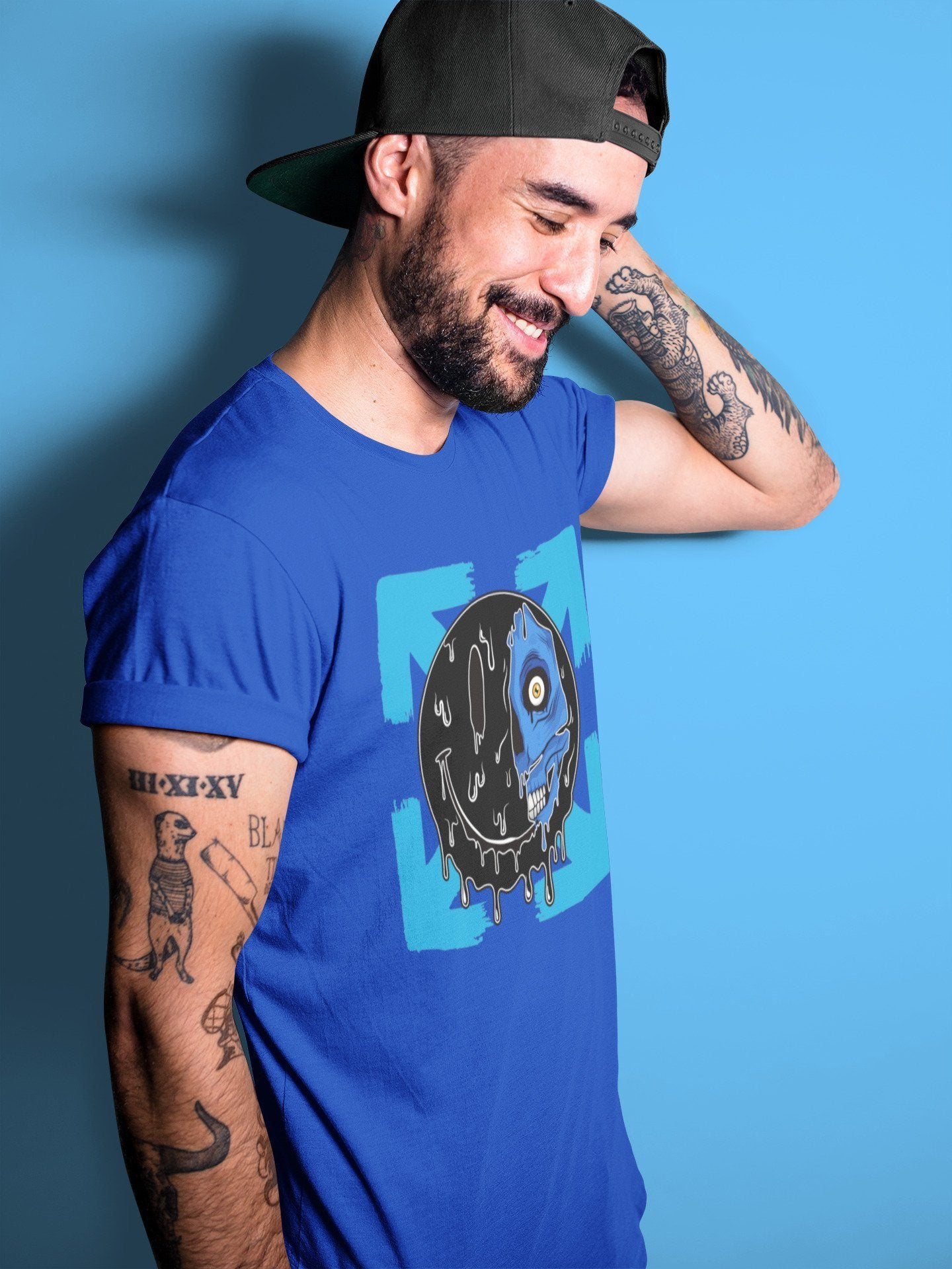Dead Inside Unisex Tops - Air Jordan 2 OFF-WHITE Black Blue