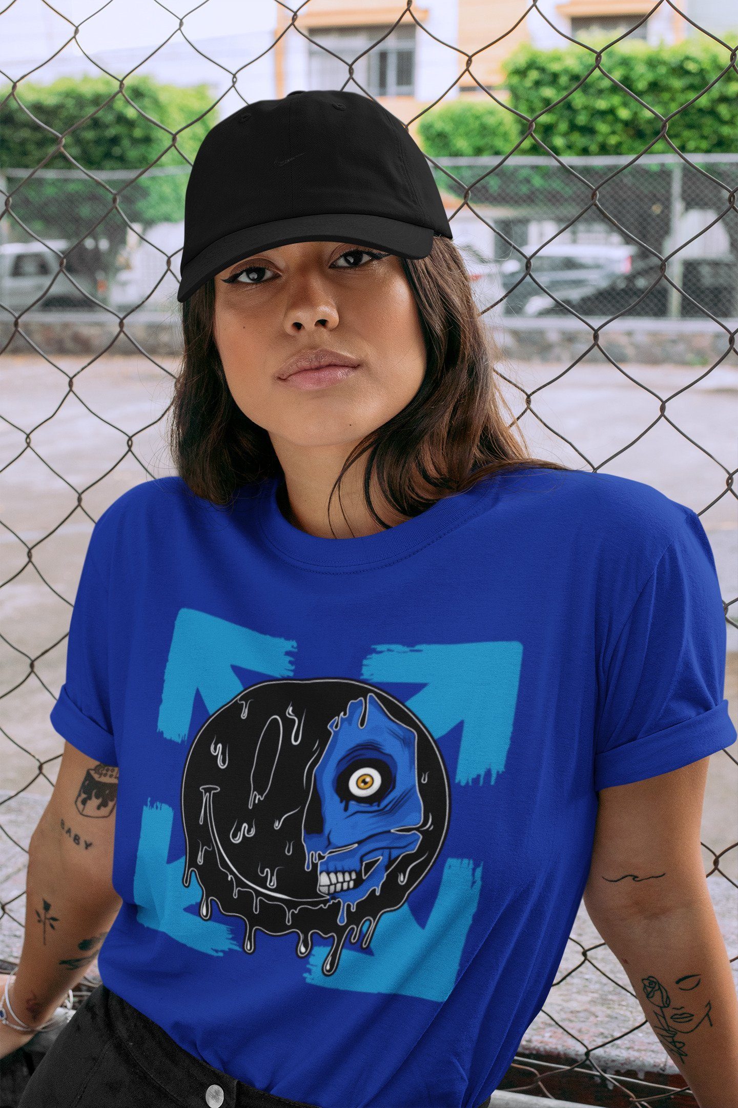 Dead Inside Unisex Tops - Air Jordan 2 OFF-WHITE Black Blue