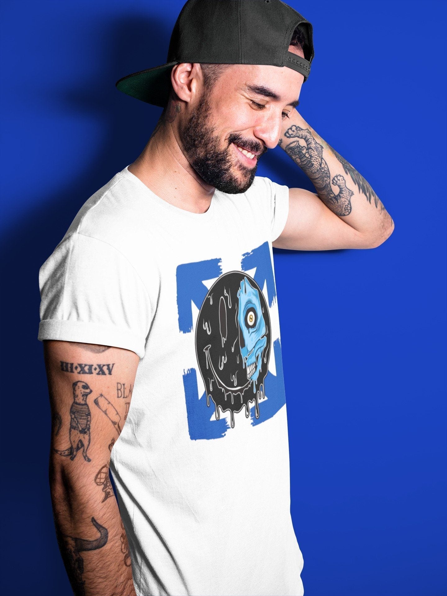 Dead Inside Unisex Tops - Air Jordan 2 OFF-WHITE Black Blue