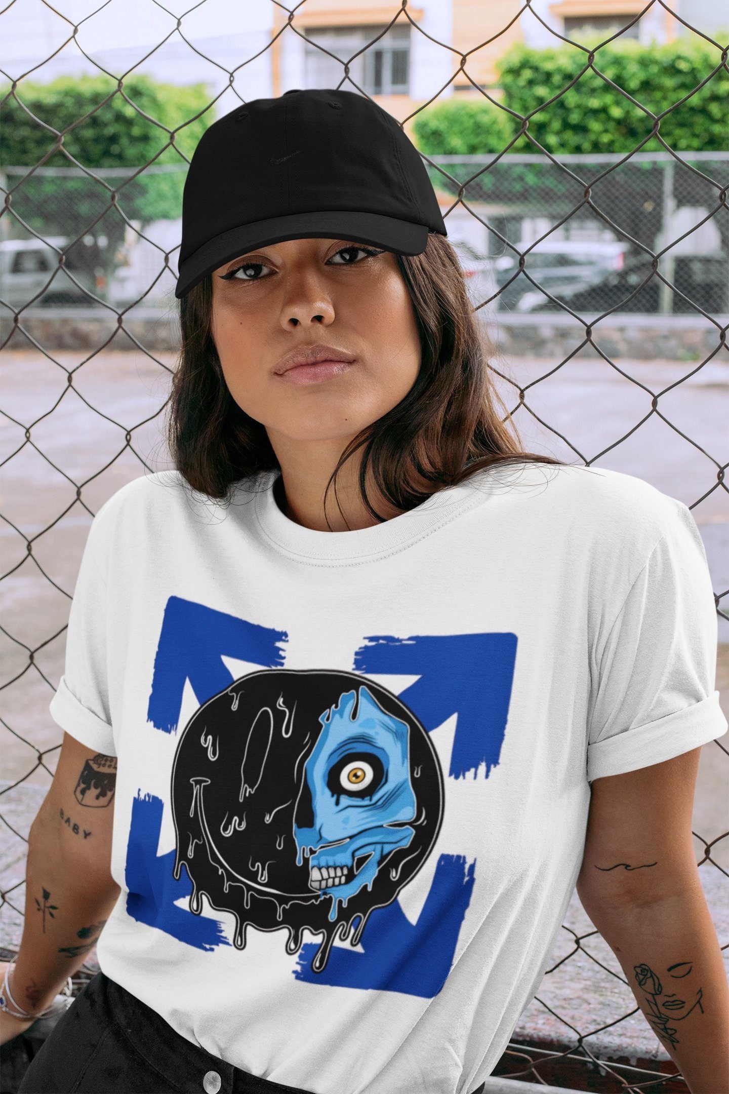 Dead Inside Unisex Tops - Air Jordan 2 OFF-WHITE Black Blue