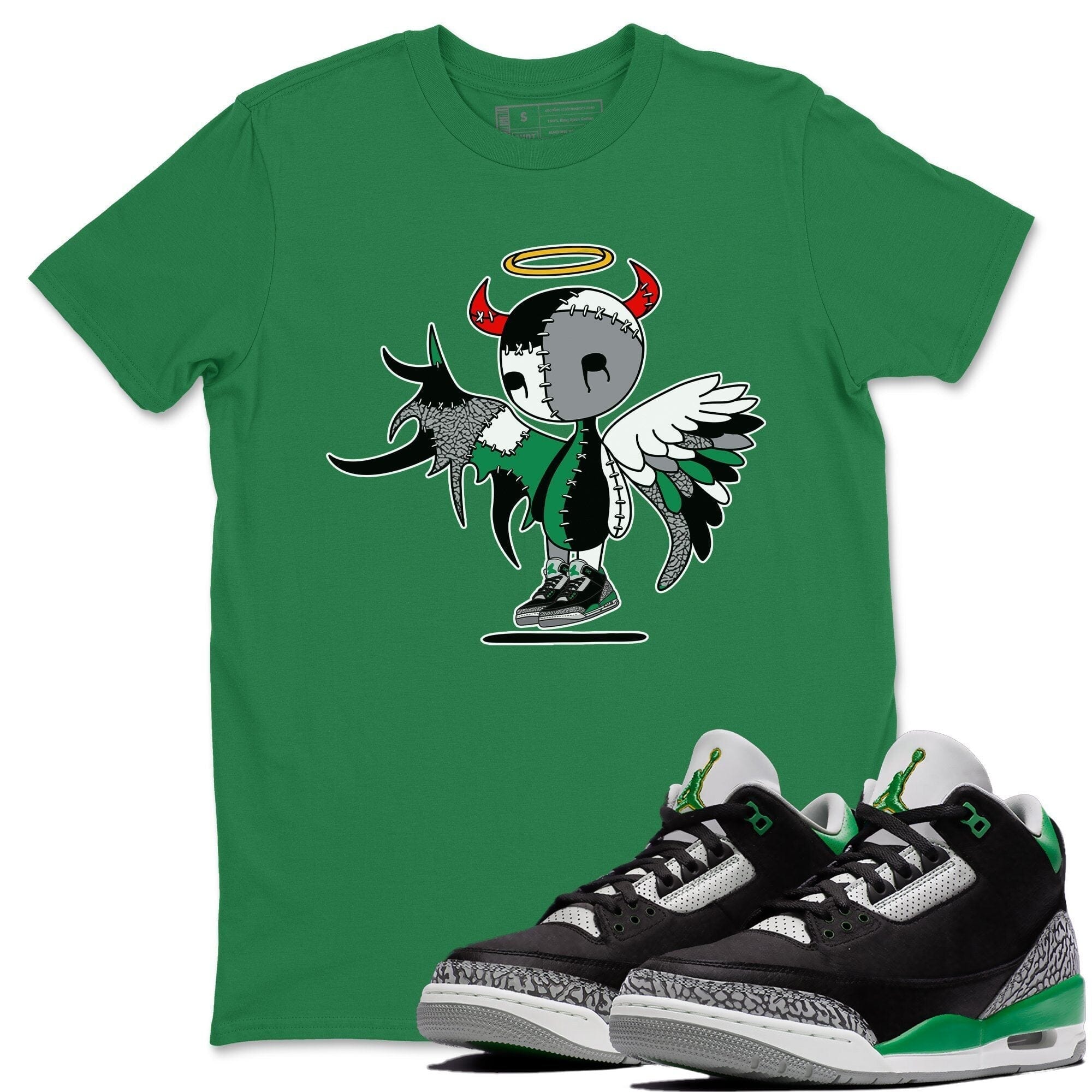 Devil Angel Unisex Tops - Air Jordan 3 Pine Green