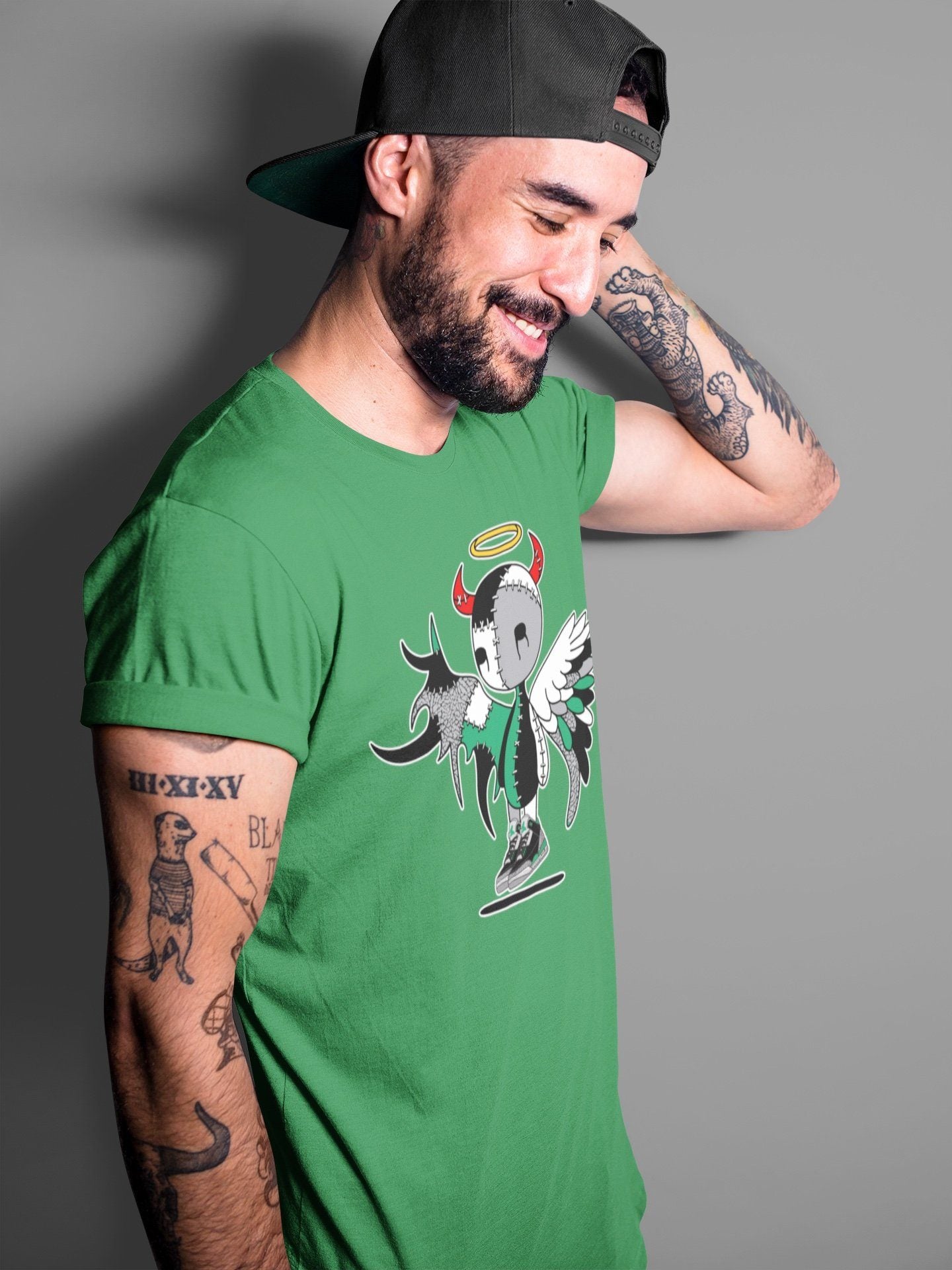 Devil Angel Unisex Tops - Air Jordan 3 Pine Green