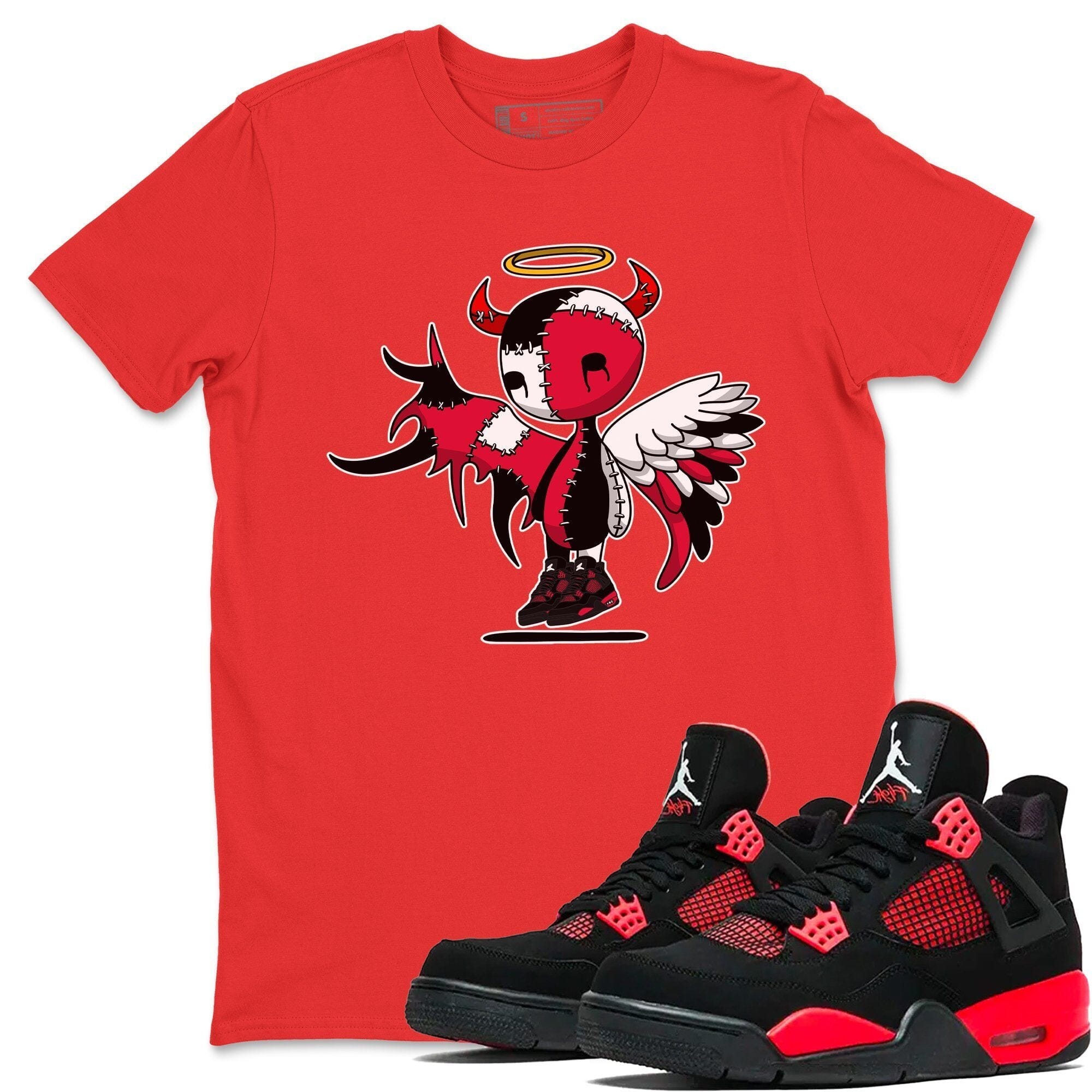Devil Angel Unisex Tops - Air Jordan 4 Red Thunder