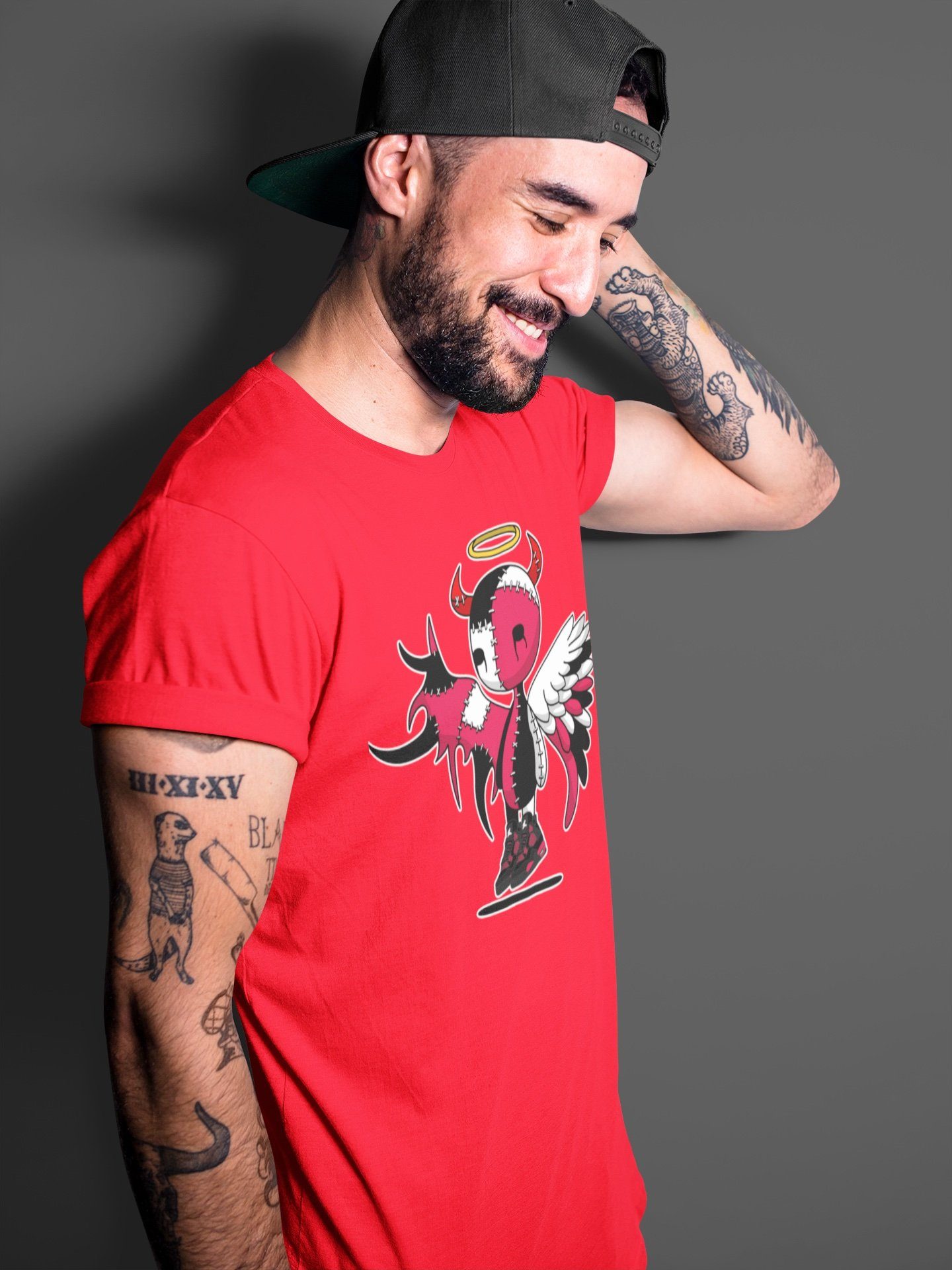 Devil Angel Unisex Tops - Air Jordan 4 Red Thunder