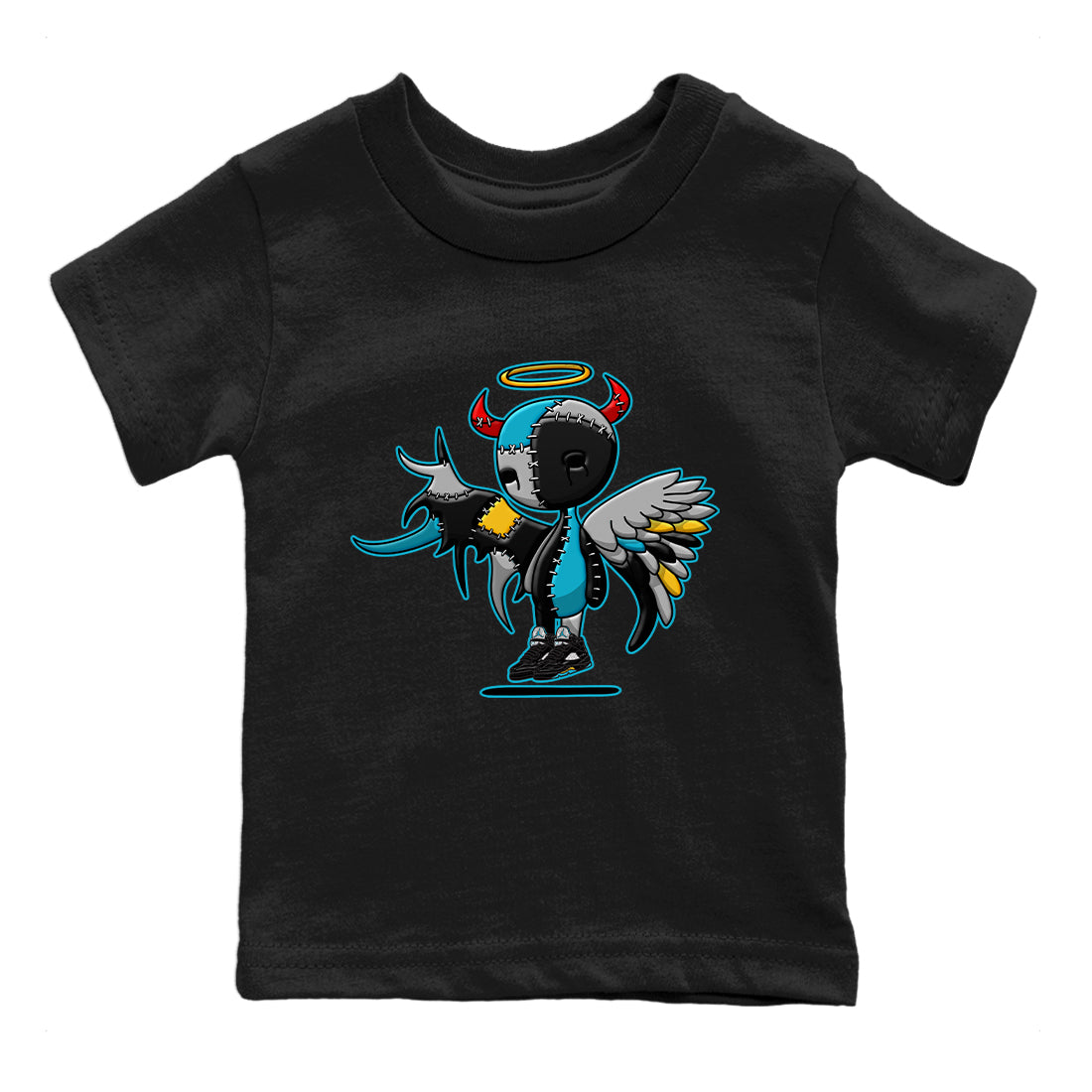 Devil Angel Kids Tops - Air Jordan 5 Aqua