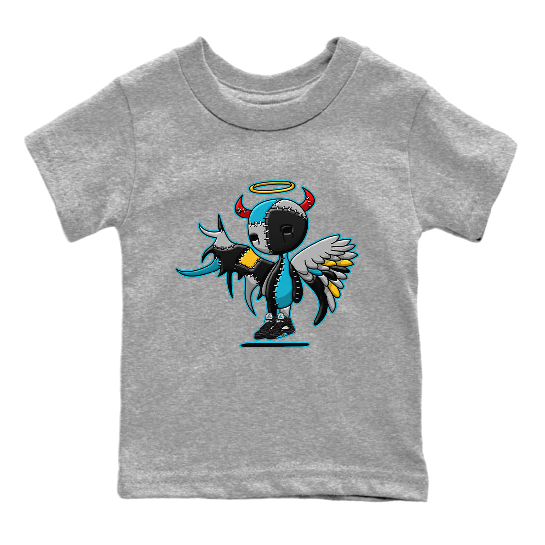 Devil Angel Kids Tops - Air Jordan 5 Aqua