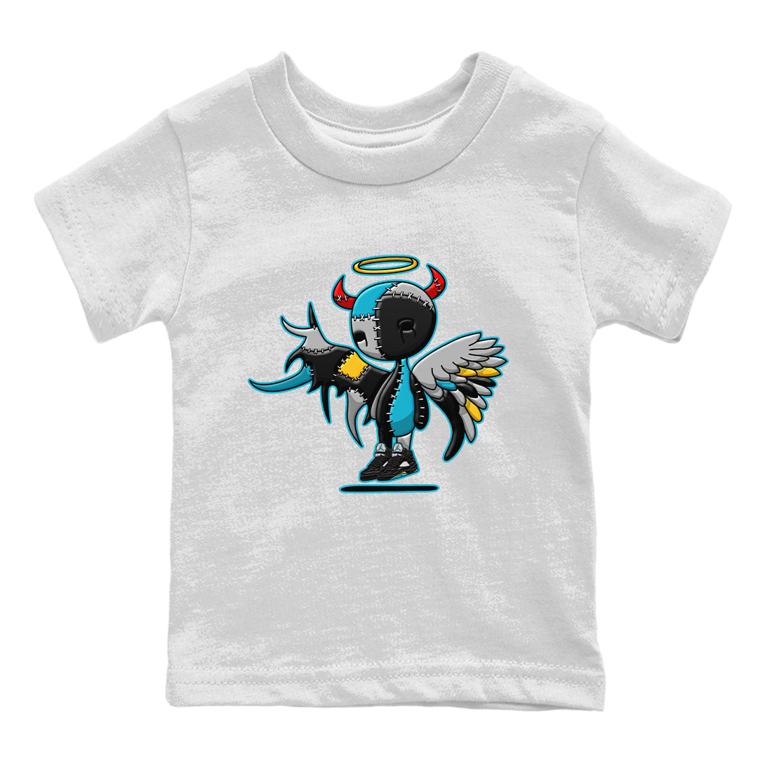 Devil Angel Kids Tops - Air Jordan 5 Aqua