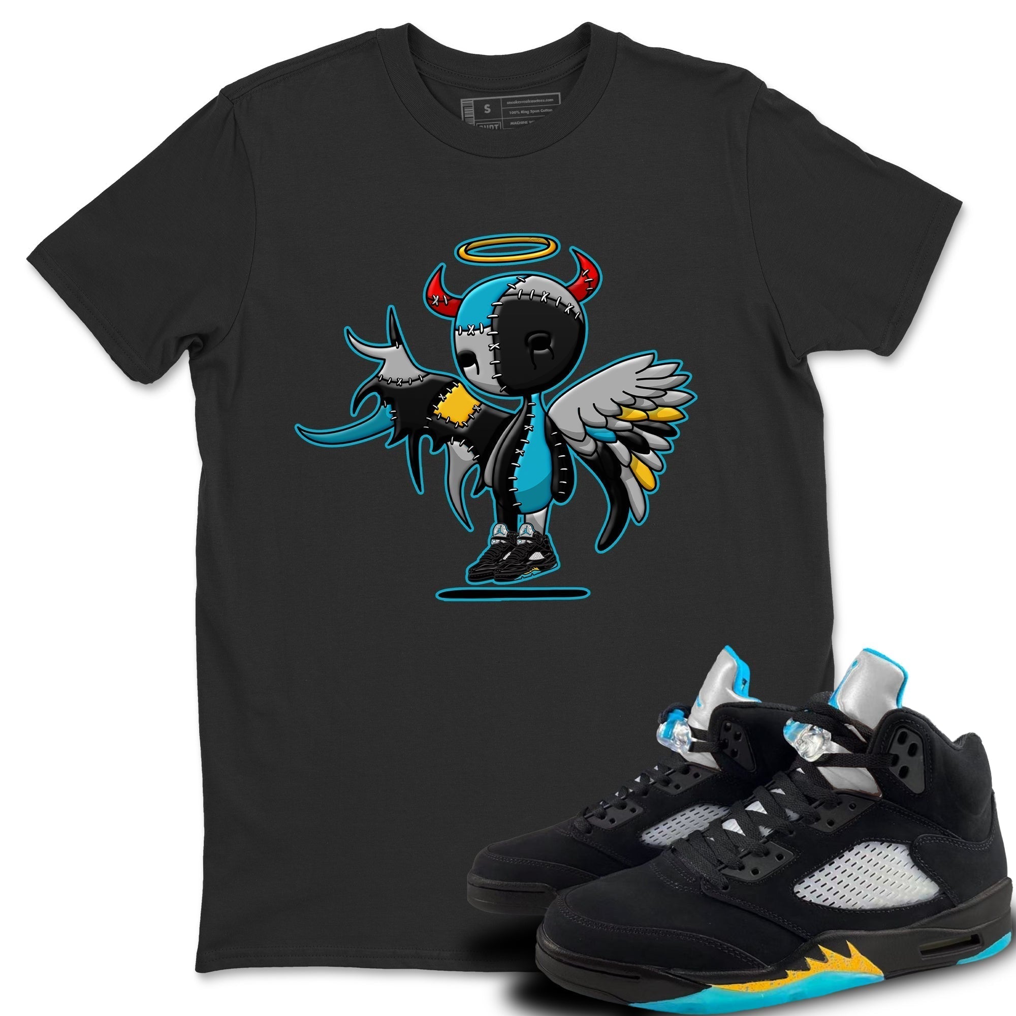 Devil Angel Unisex Tops - Air Jordan 5 Aqua