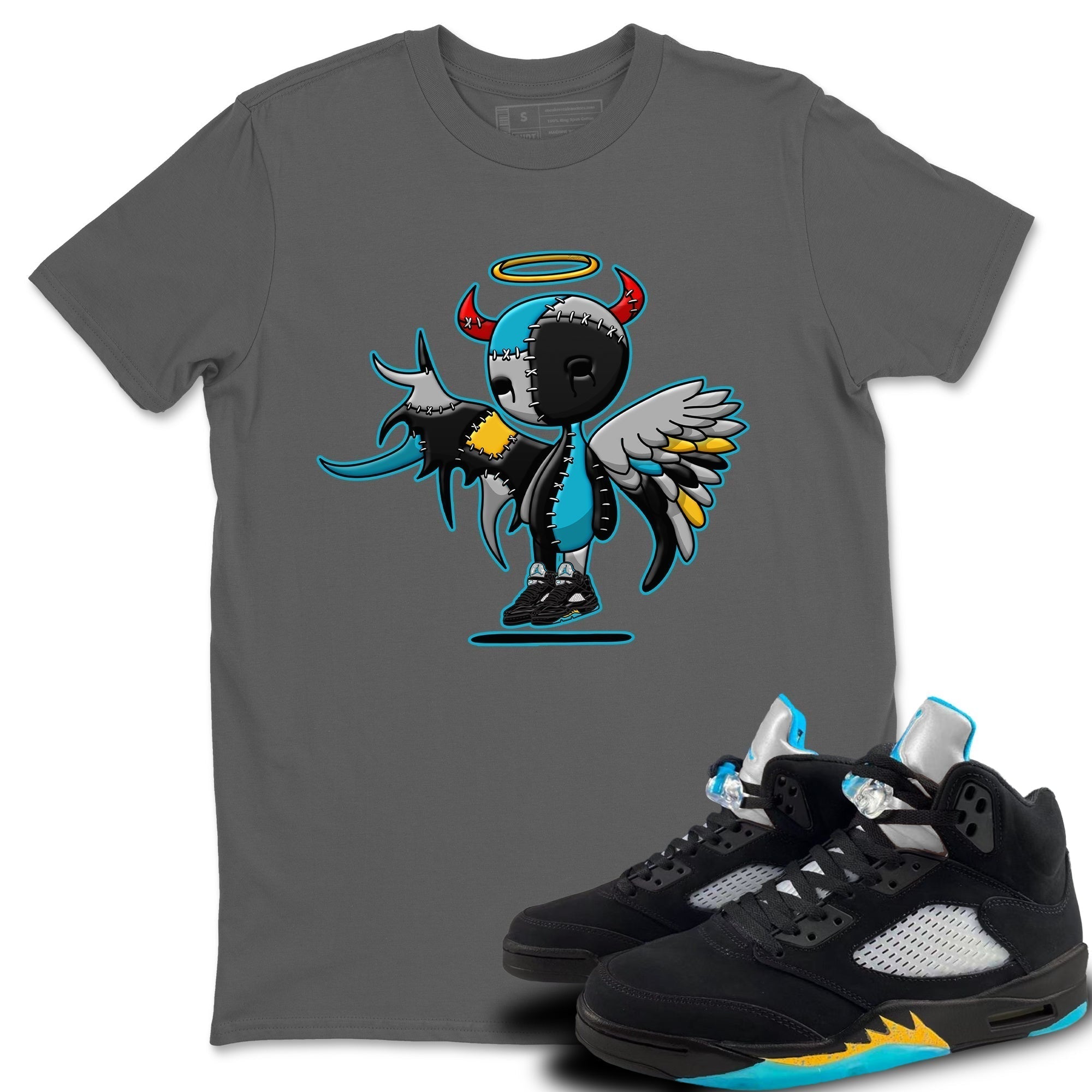 Devil Angel Unisex Tops - Air Jordan 5 Aqua