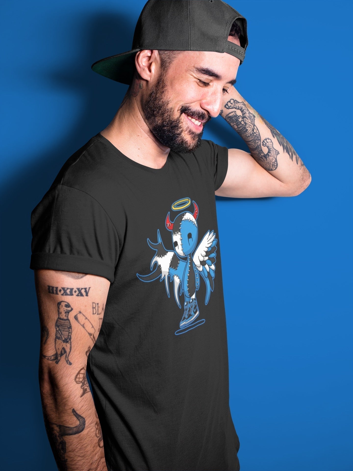 Devil Angel Unisex Tops - Air Jordan 1 Dark Marina Blue