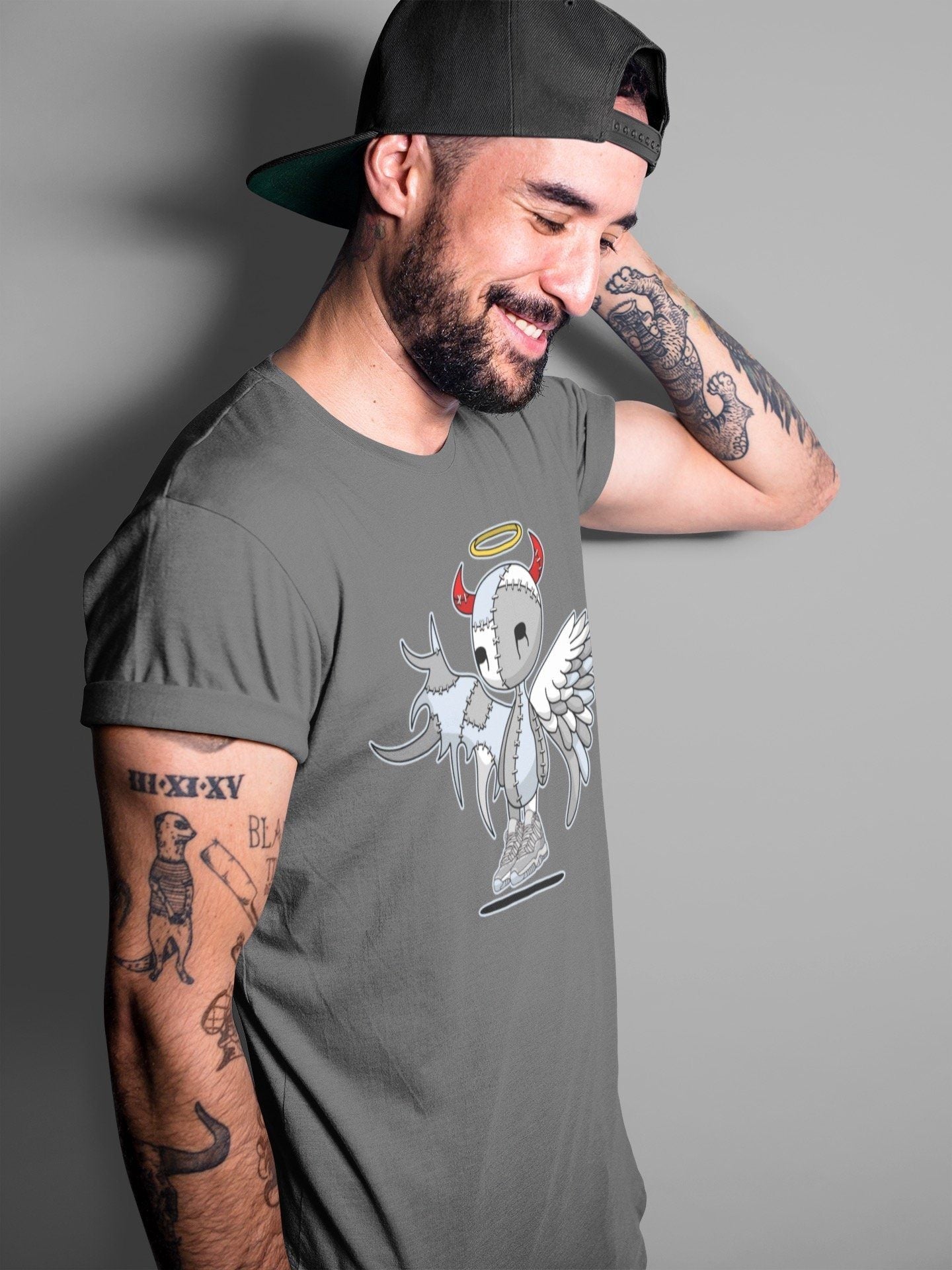 Devil Angel Unisex Tops - Air Jordan 11 Cool Grey