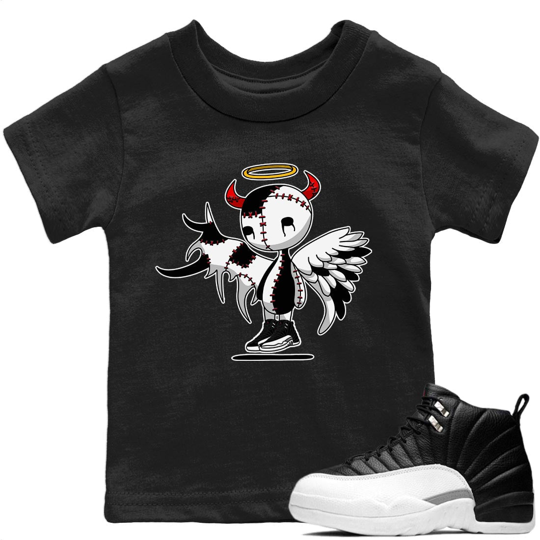 Devil Angel Kids Tops - Air Jordan 12 Playoffs