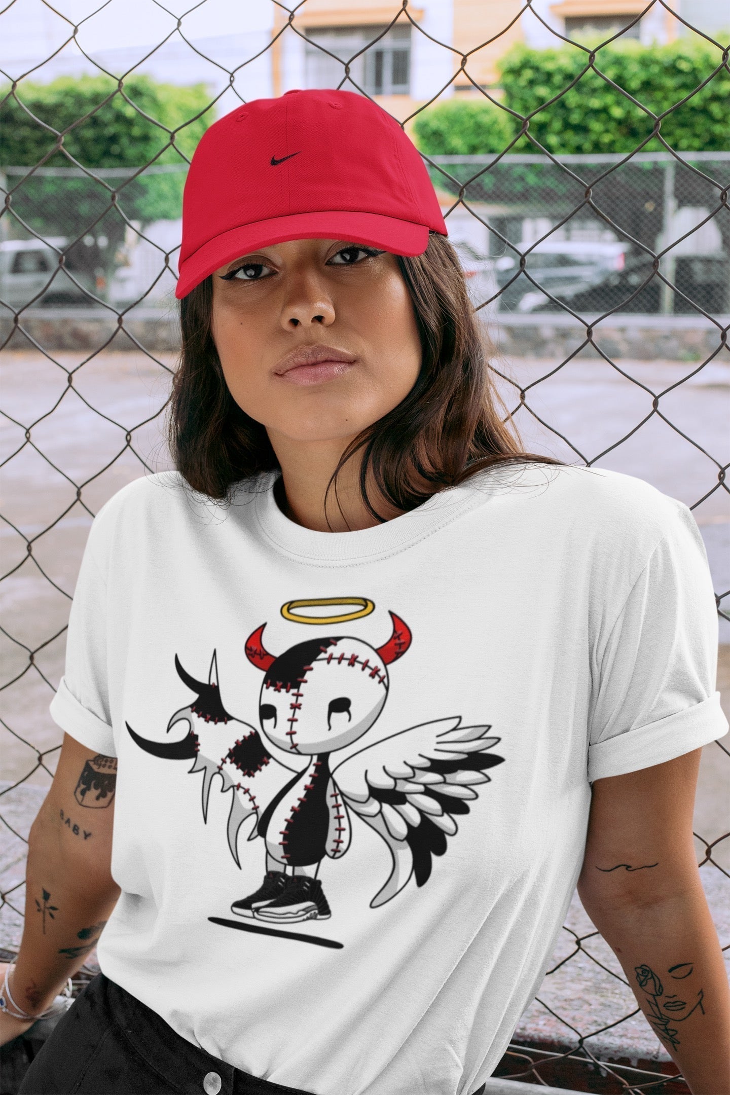 Devil Angel Unisex Tops - Air Jordan 12 Playoffs