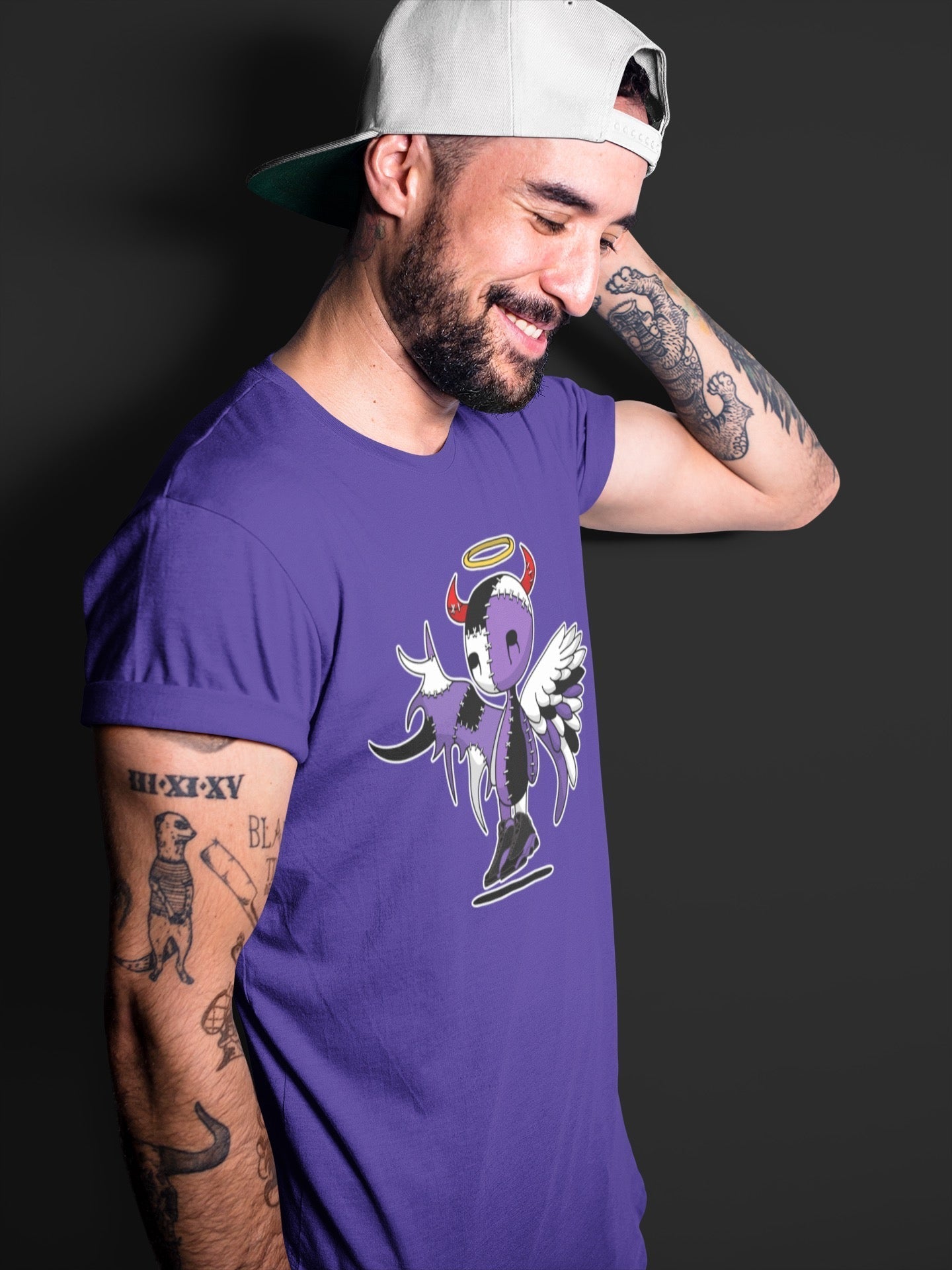 Devil Angel Unisex Tops - Air Jordan 13 Court Purple