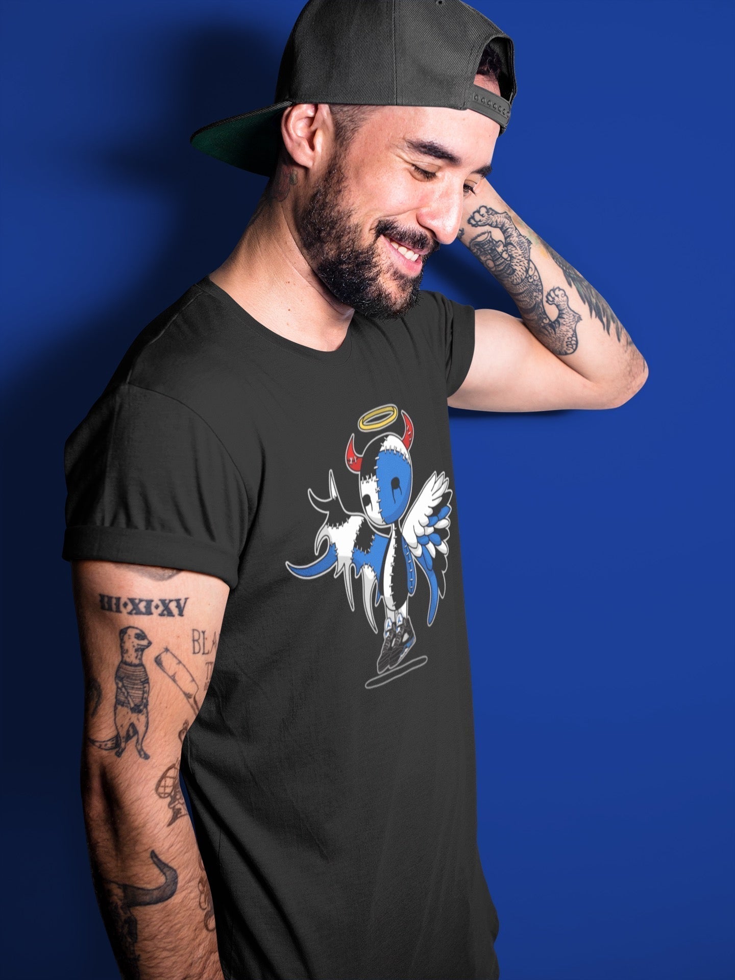 Devil Angel Unisex Tops - Air Jordan 5 Racer Blue