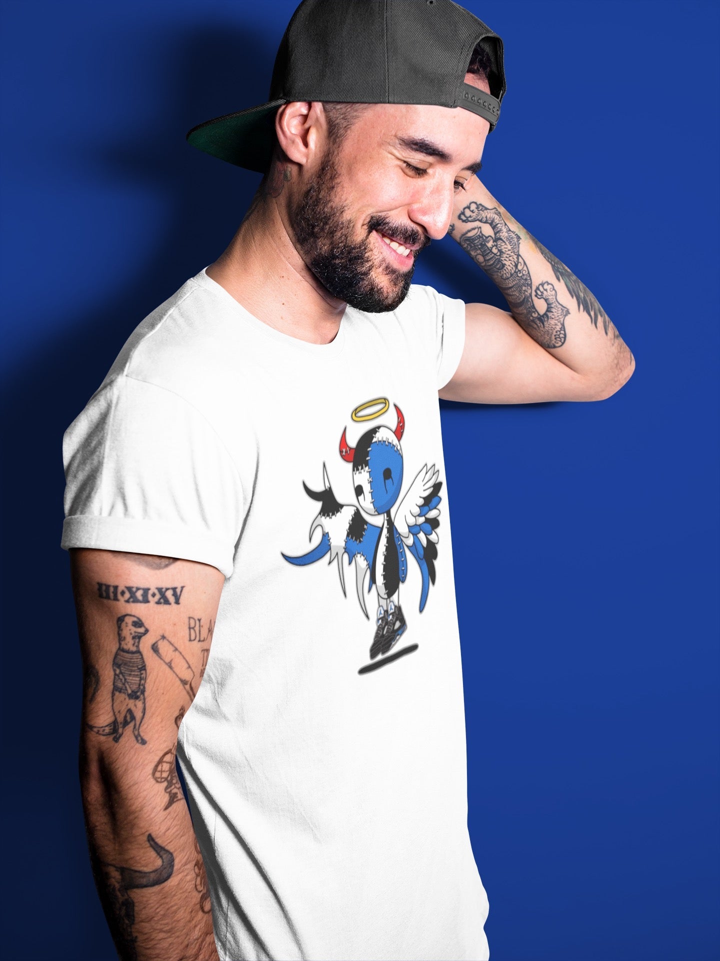 Devil Angel Unisex Tops - Air Jordan 5 Racer Blue