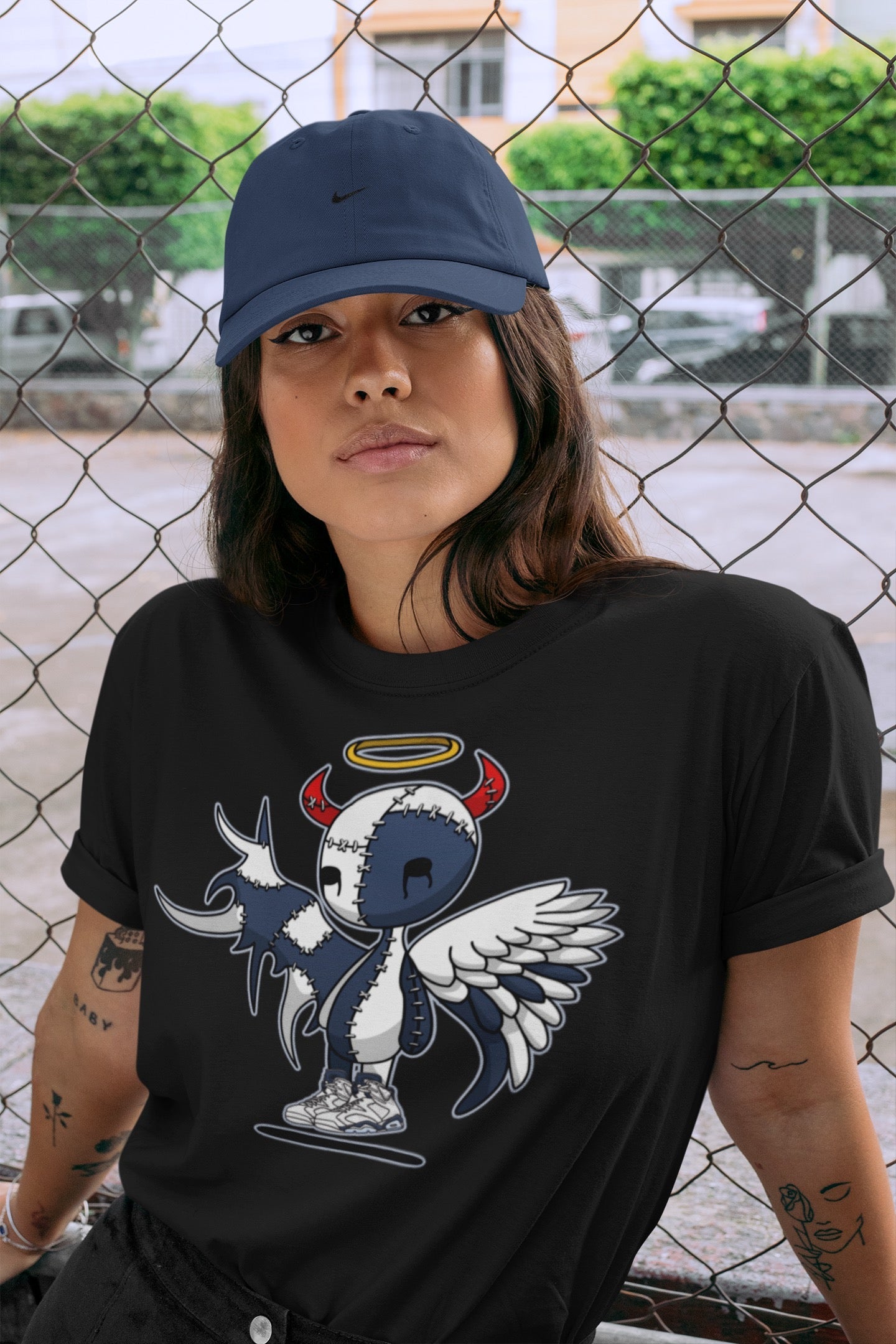 Devil Angel Unisex Tops - Air Jordan 6 Midnight Navy
