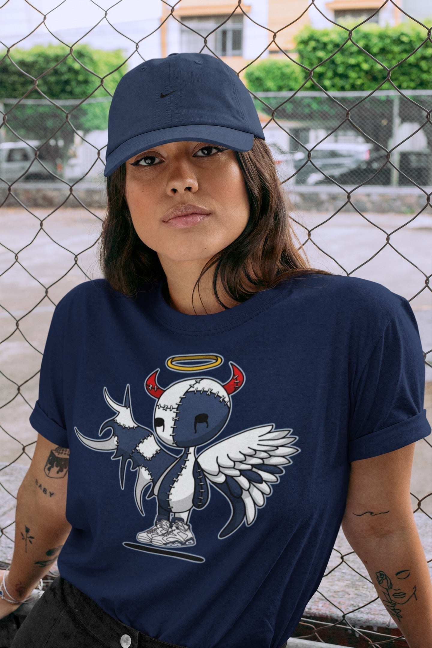 Devil Angel Unisex Tops - Air Jordan 6 Midnight Navy
